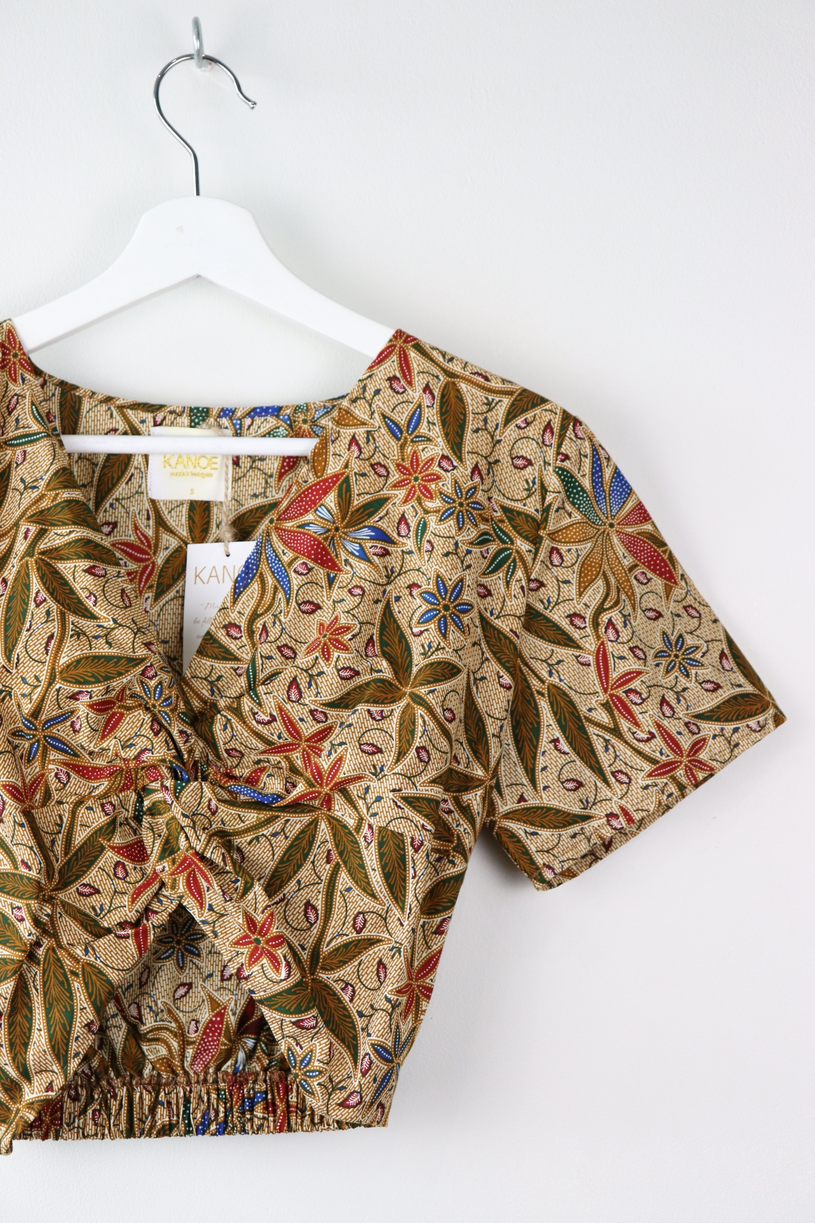 Twisted Front Batik Top - Warm Autumn (Blue)