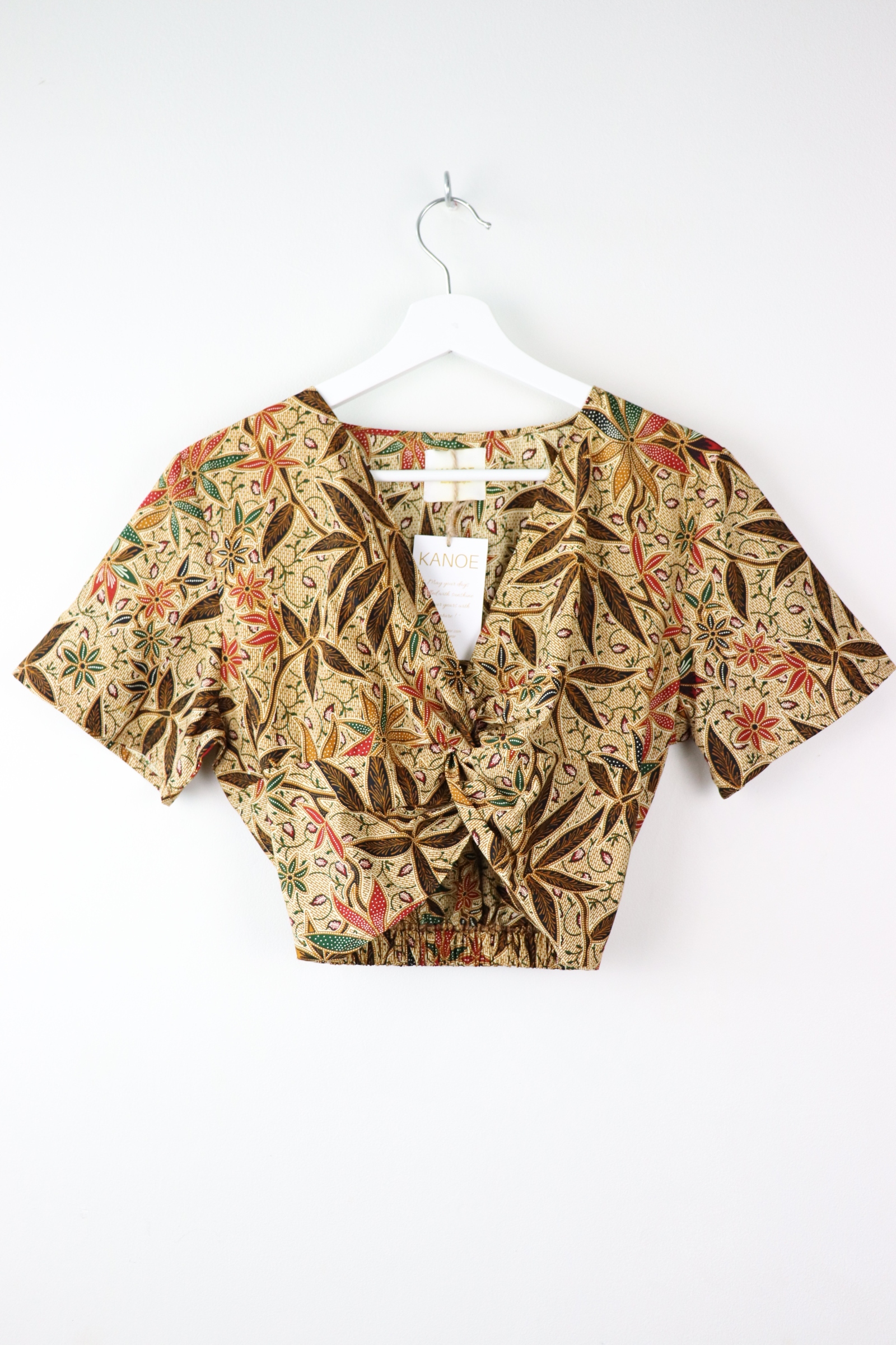 Twisted Front Batik Top - Warm Autumn (Black)