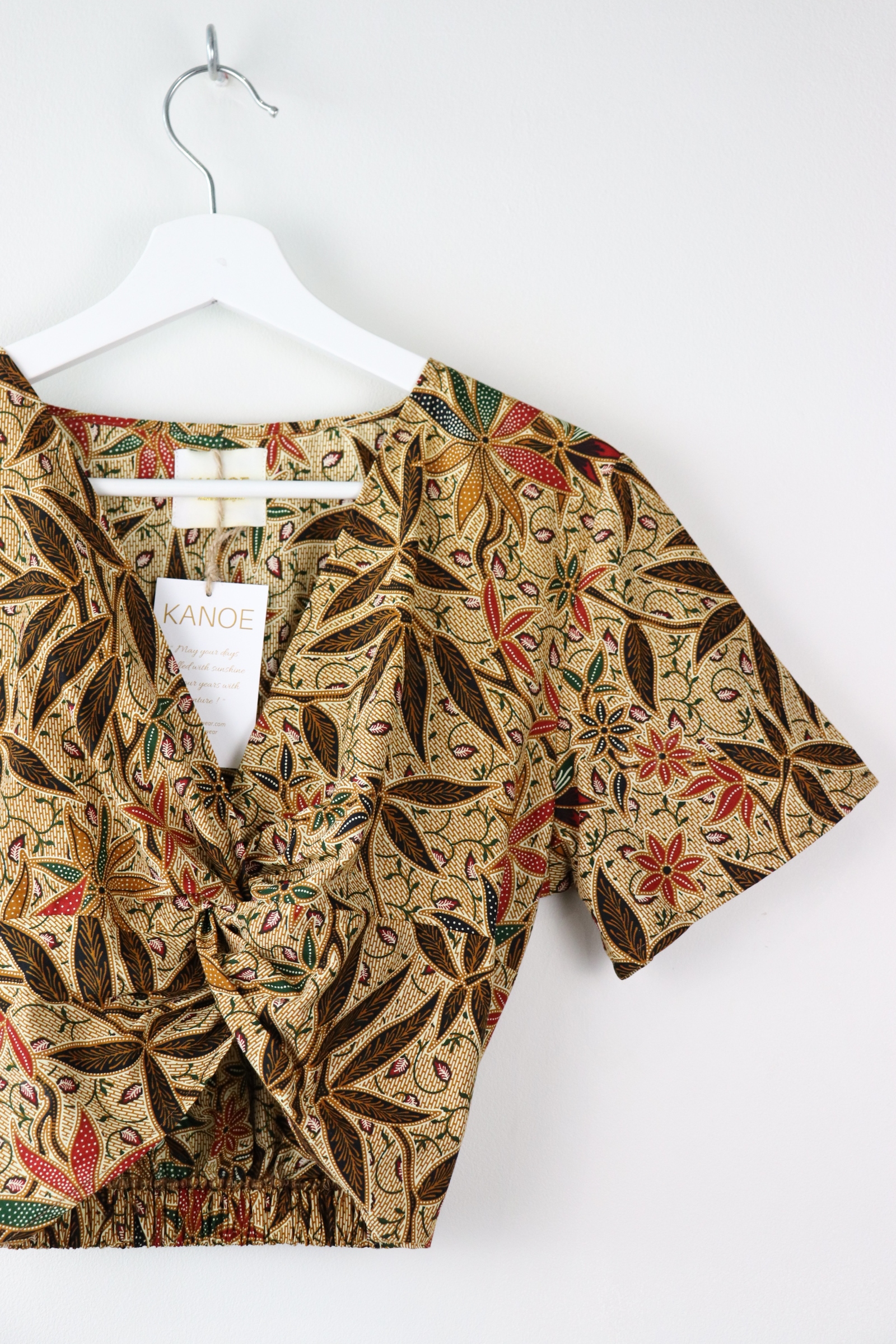 Twisted Front Batik Top - Warm Autumn (Black)