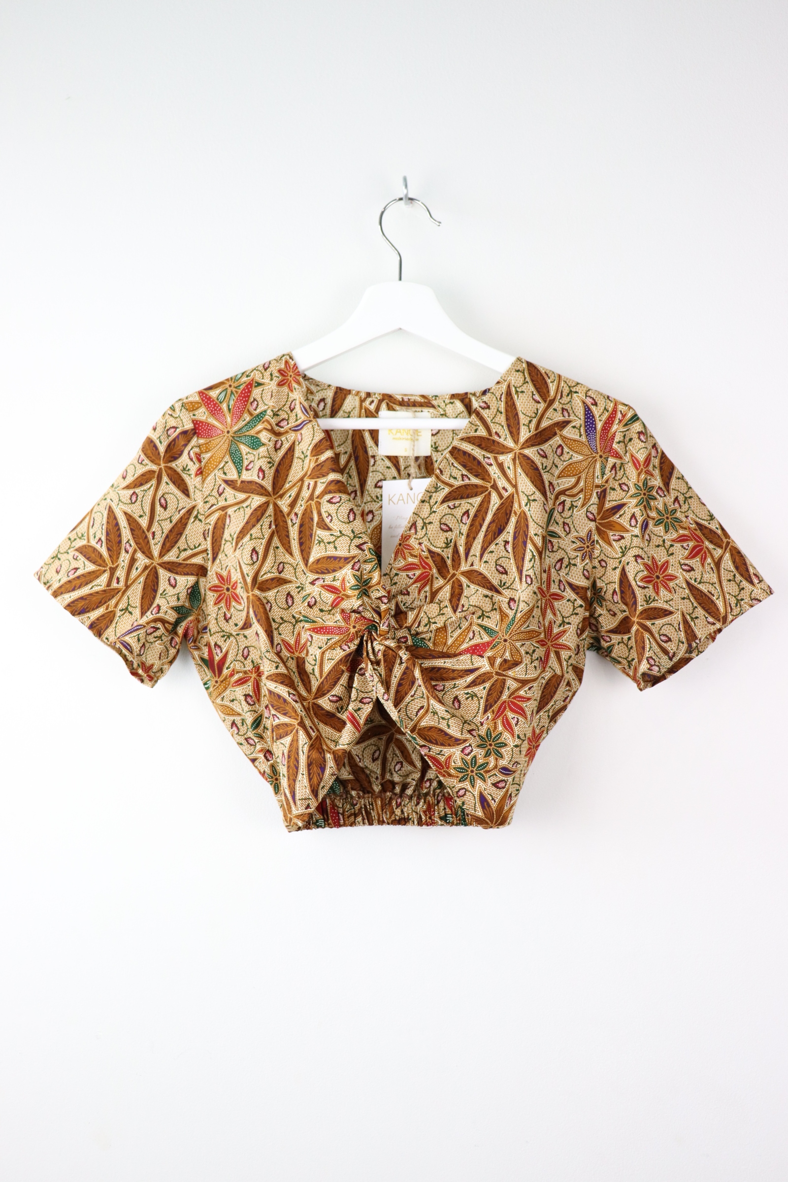 Twisted Front Batik Top - Warm Autumn (Purple)