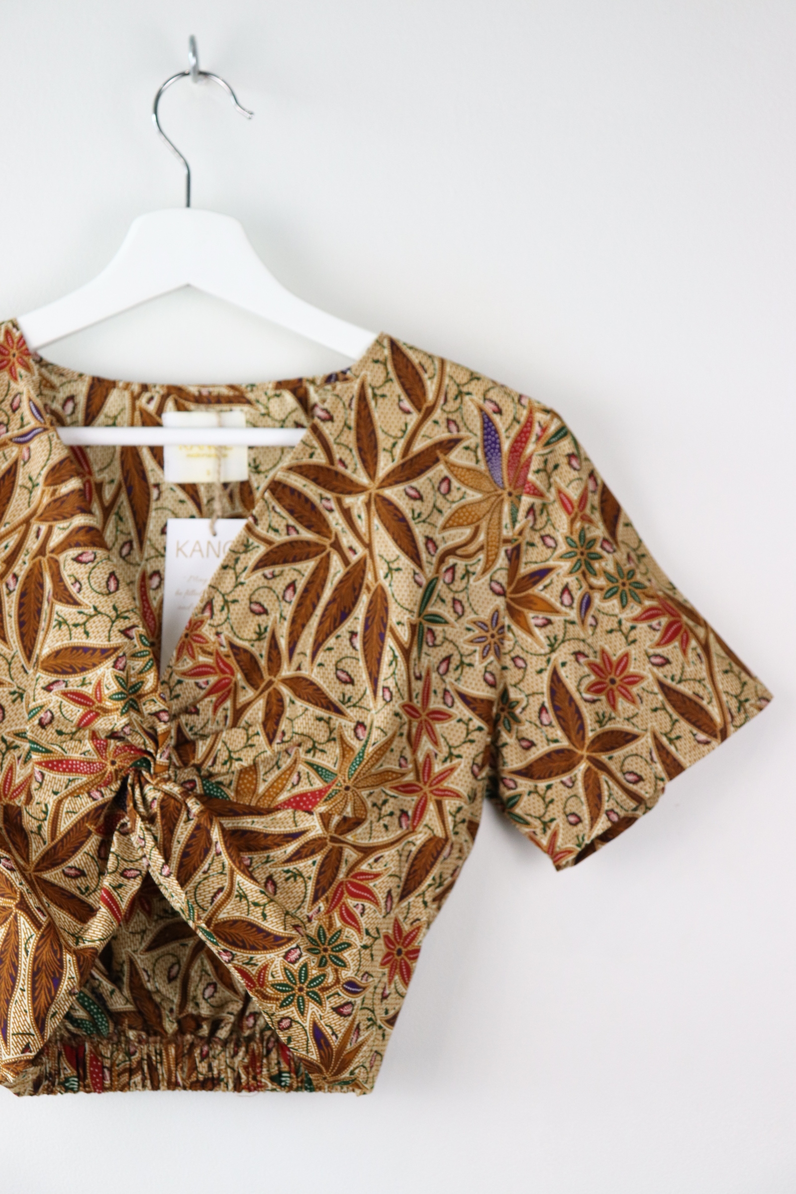 Twisted Front Batik Top - Warm Autumn (Purple)