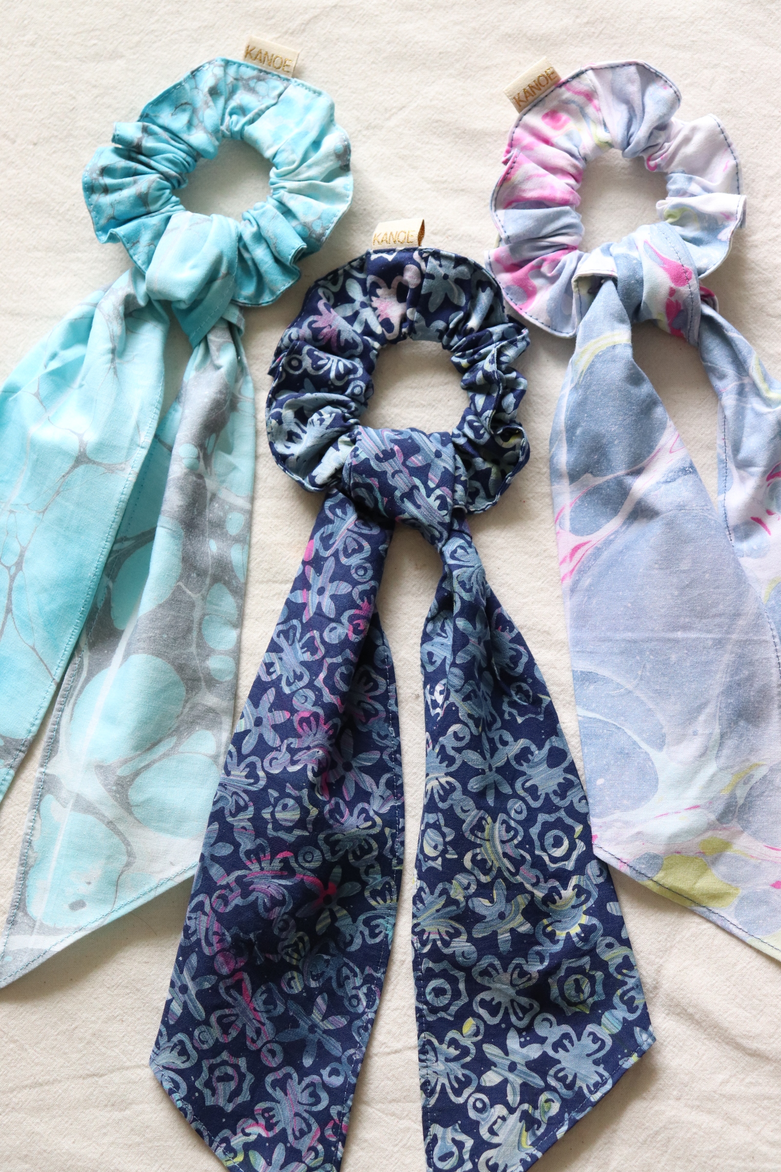 Batik Scrunchie w/ Ribbon [Set of 3] - Dory