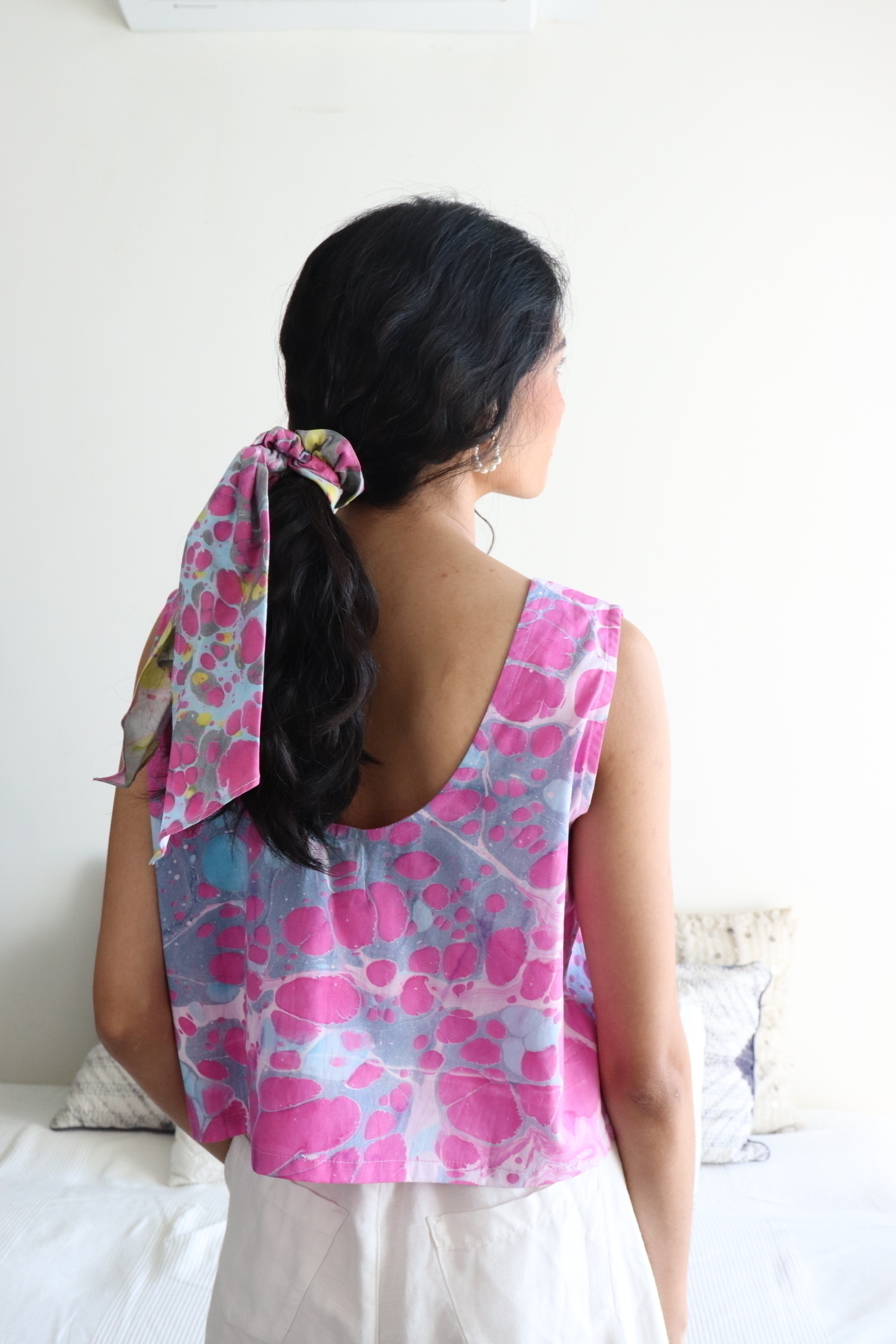 Batik Scrunchie w/ Ribbon [Set of 3] - Zuri