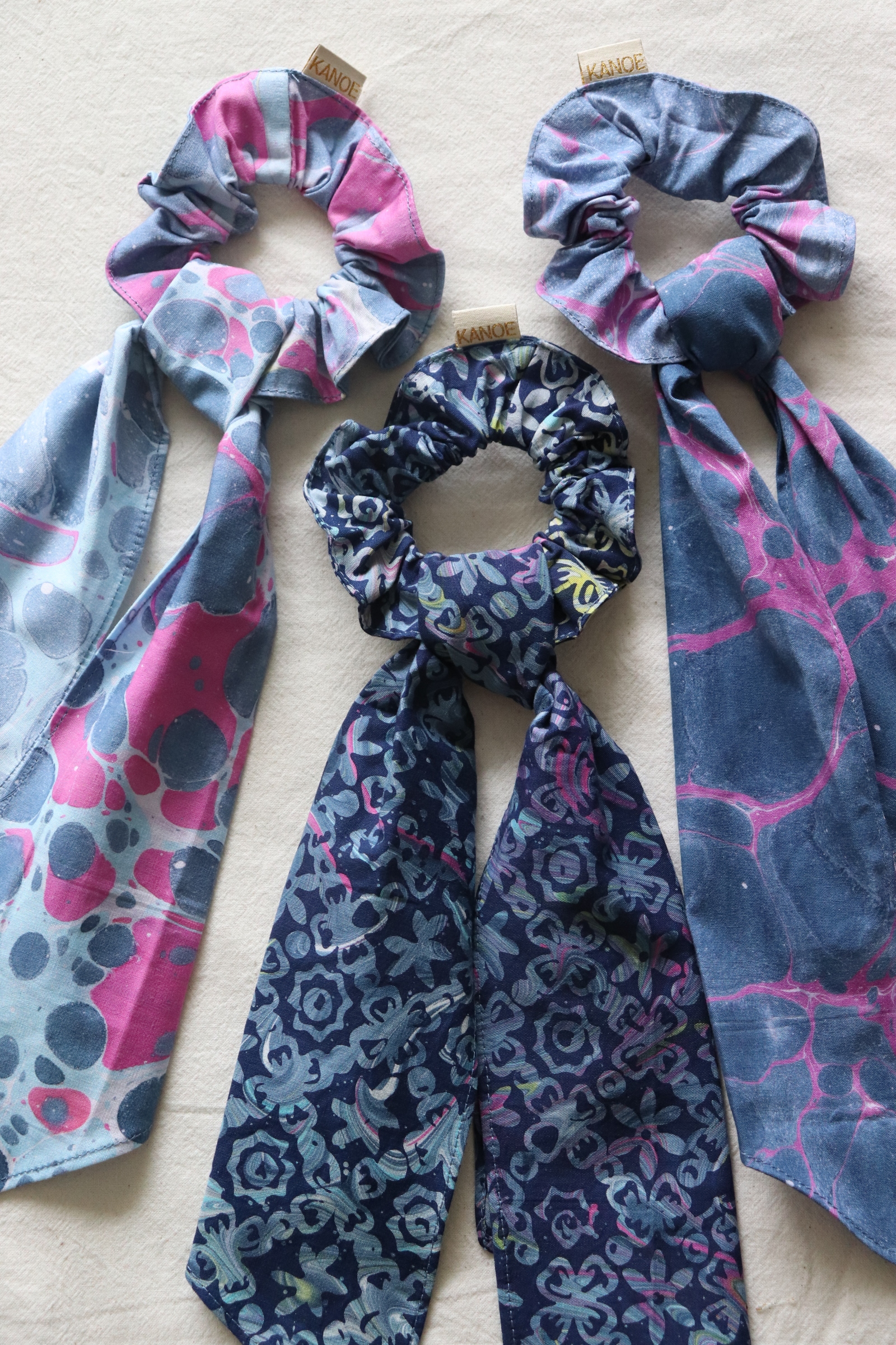 Batik Scrunchie w/ Ribbon [Set of 3] - Cleo