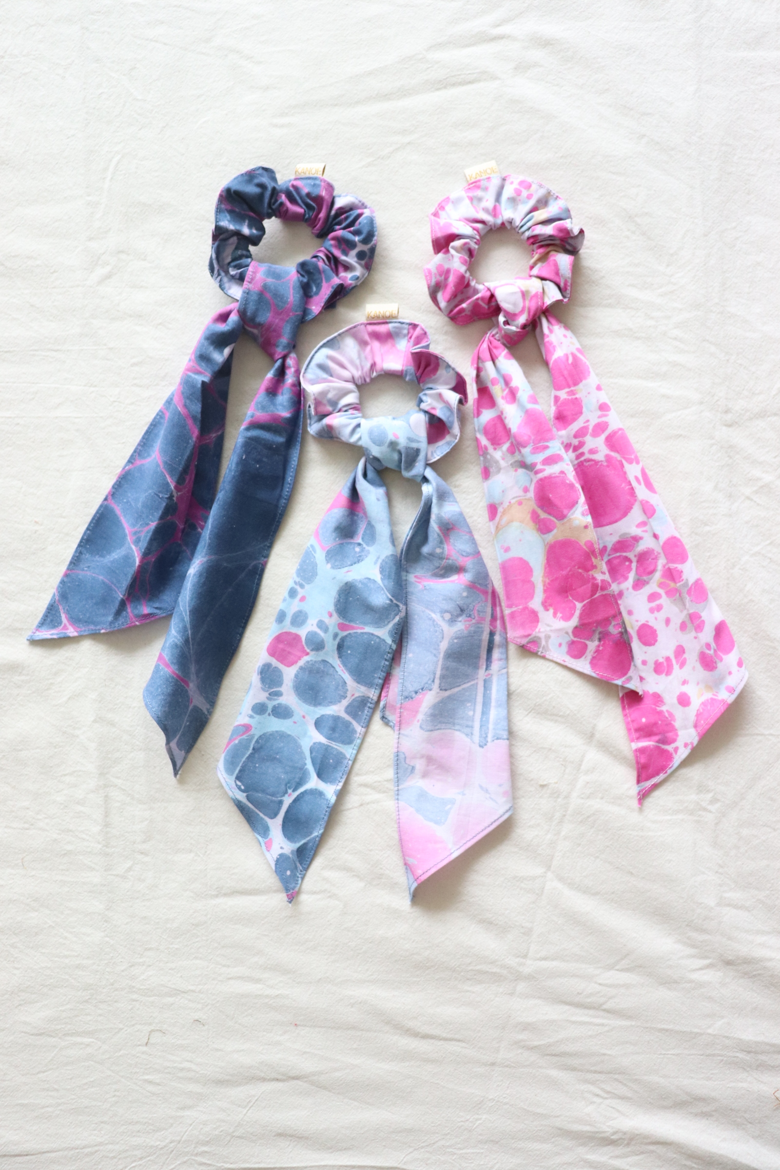 Batik Scrunchie w/ Ribbon [Set of 3] - Posie