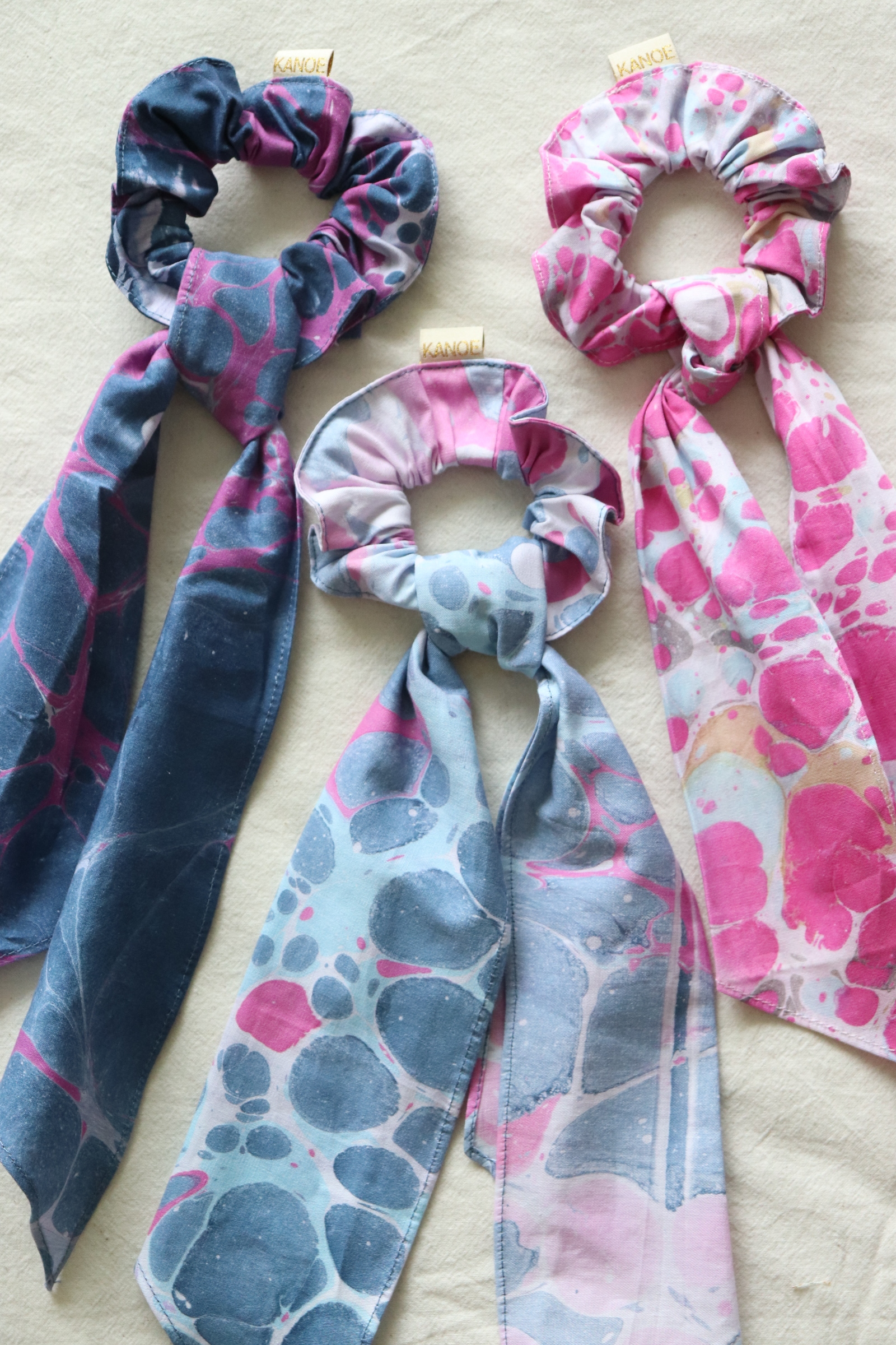 Batik Scrunchie w/ Ribbon [Set of 3] - Posie