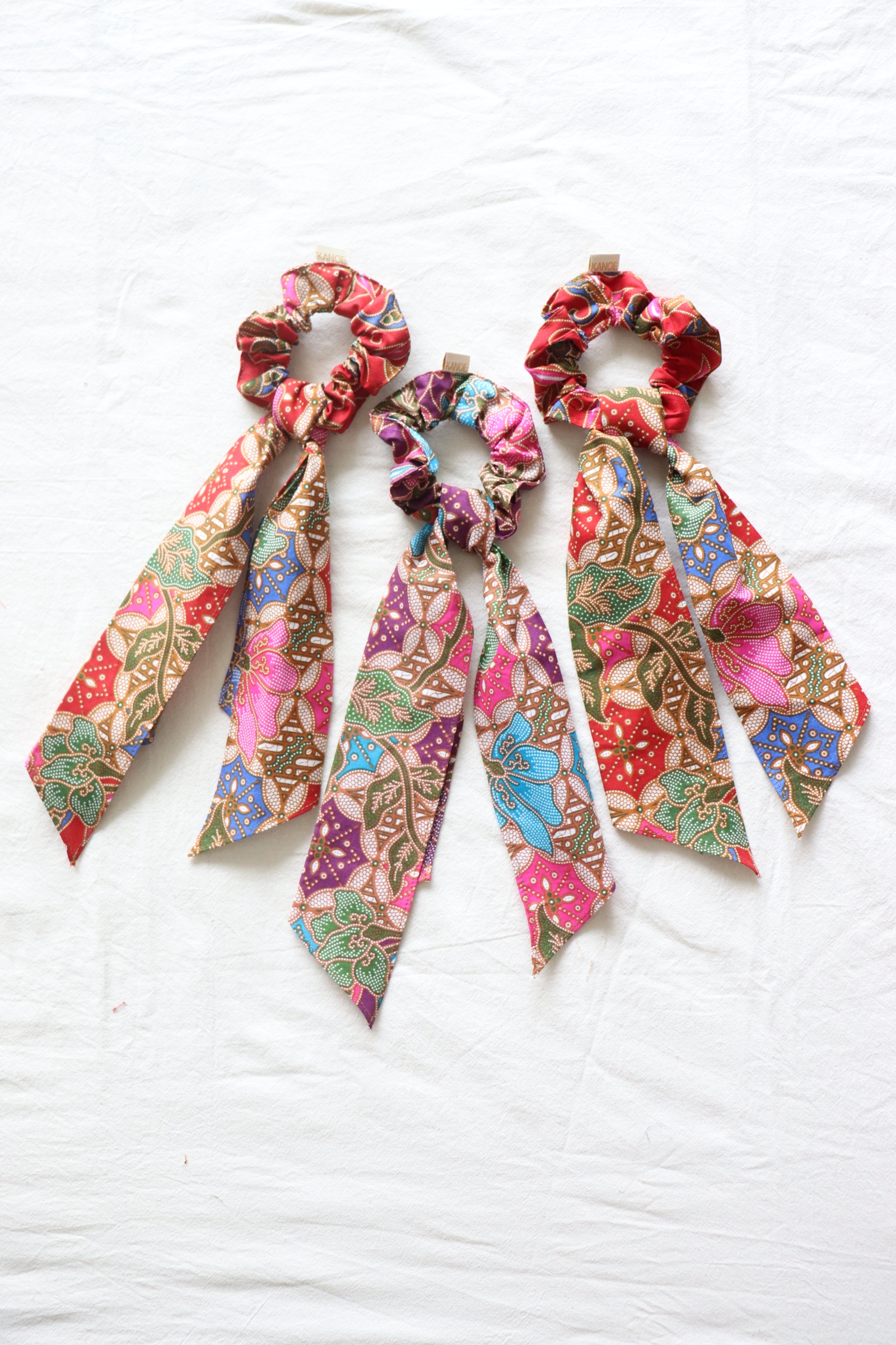 Batik Scrunchie w/ Ribbon [Set of 3] - Rae