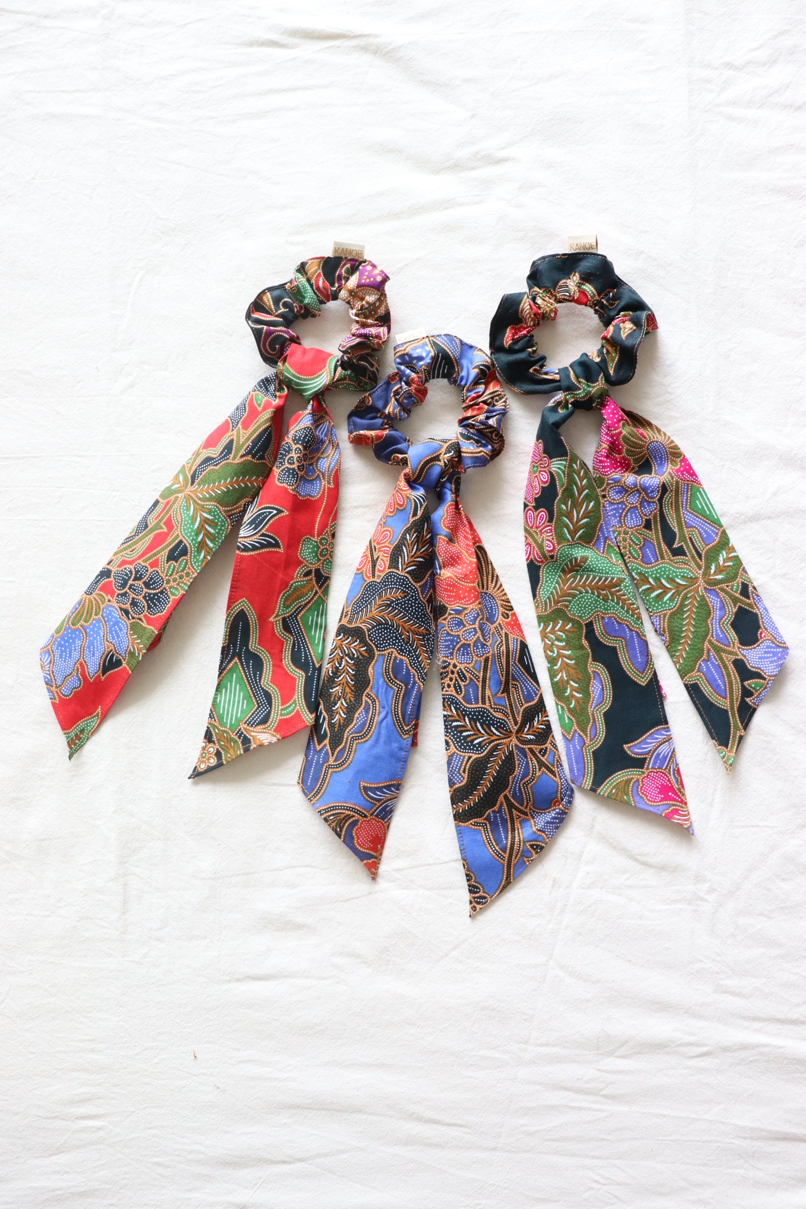 Batik Scrunchie w/ Ribbon [Set of 3] - Nova