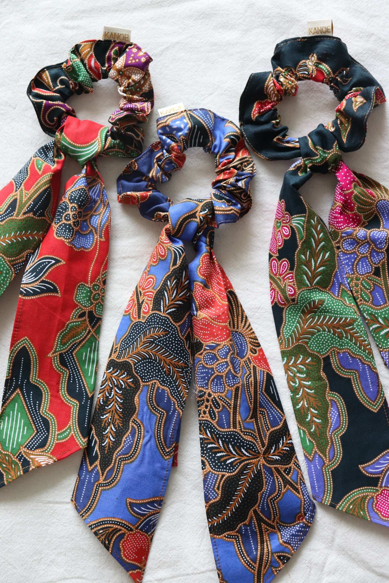 Batik Scrunchie w/ Ribbon [Set of 3] - Nova