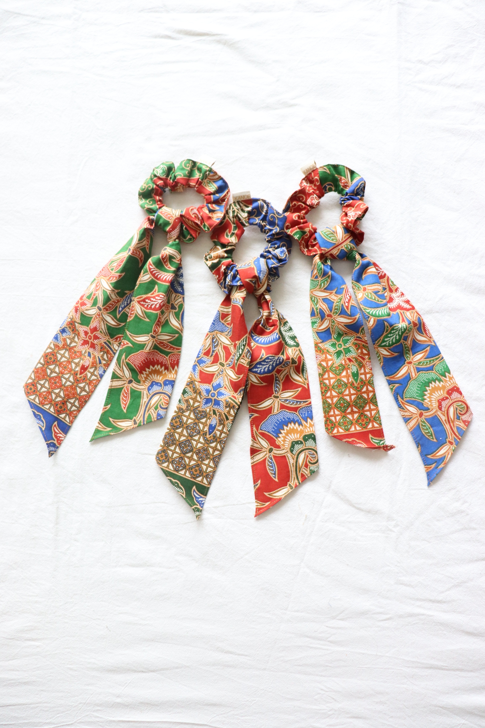Batik Scrunchie w/ Ribbon [Set of 3] - Ginny