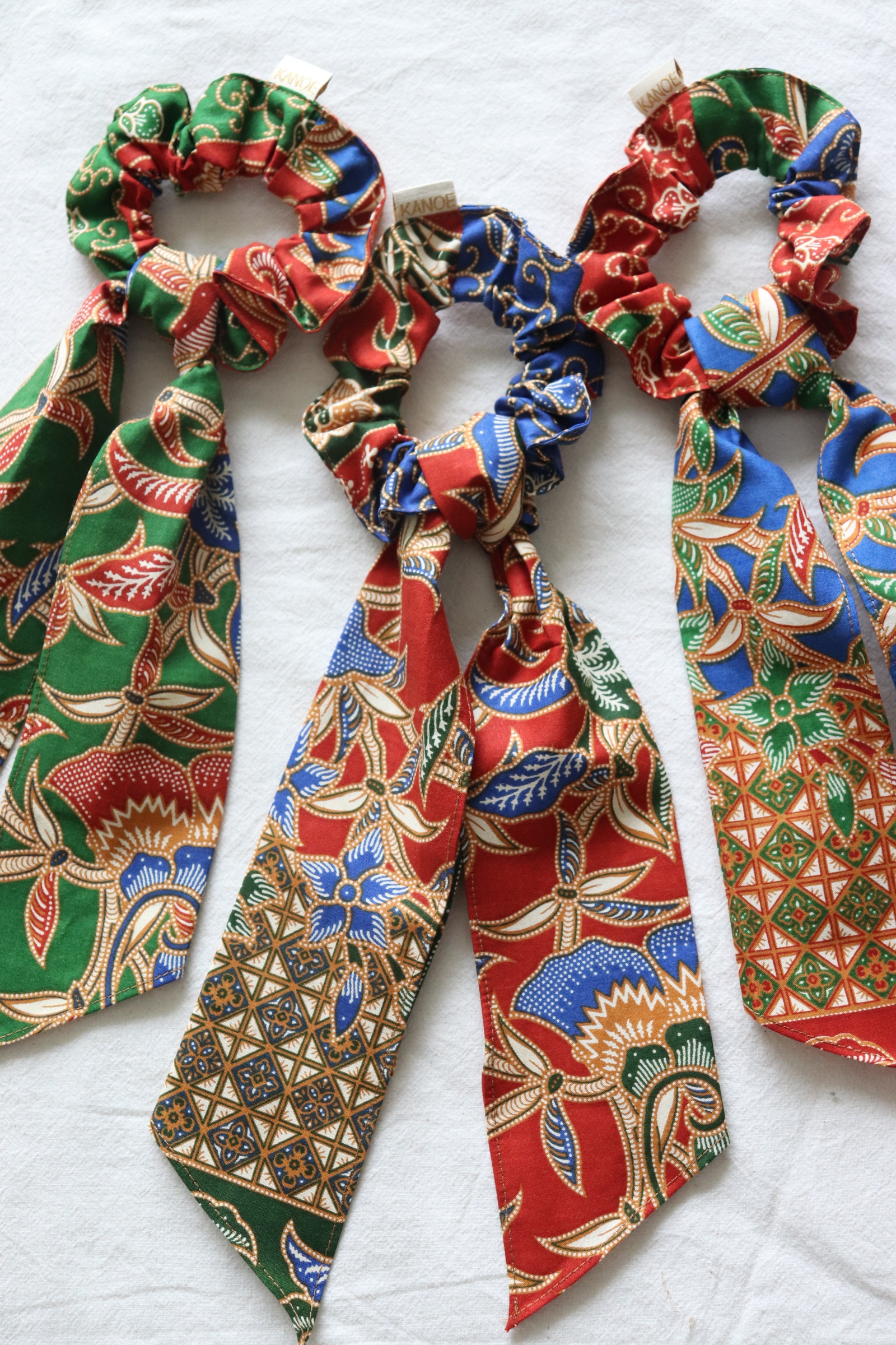 Batik Scrunchie w/ Ribbon [Set of 3] - Ginny