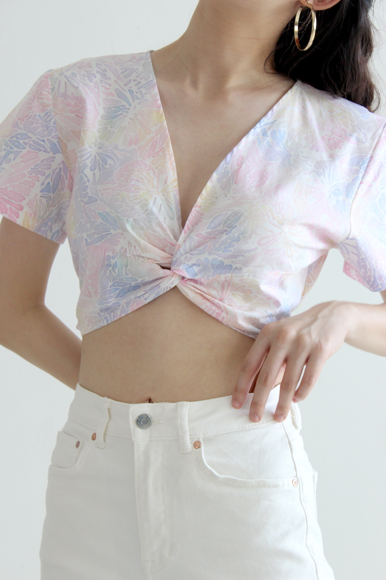 Rainbow Twisted Batik Top - Paddle Pop [Handstamped]