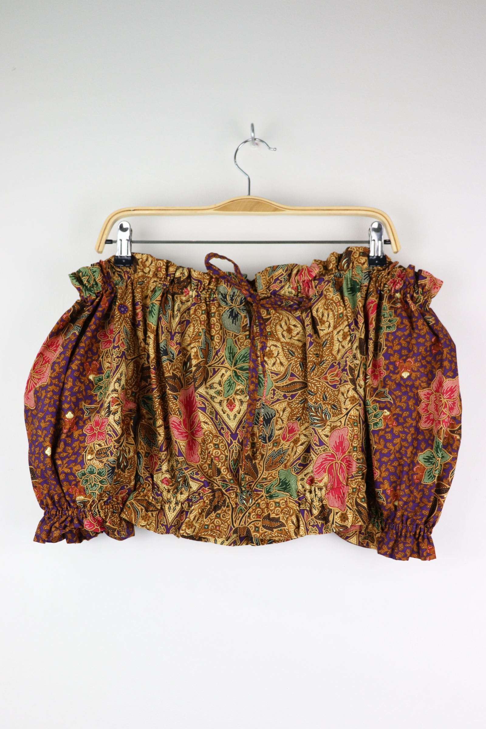 Off-Shoulder Batik Blouse -Amethyst