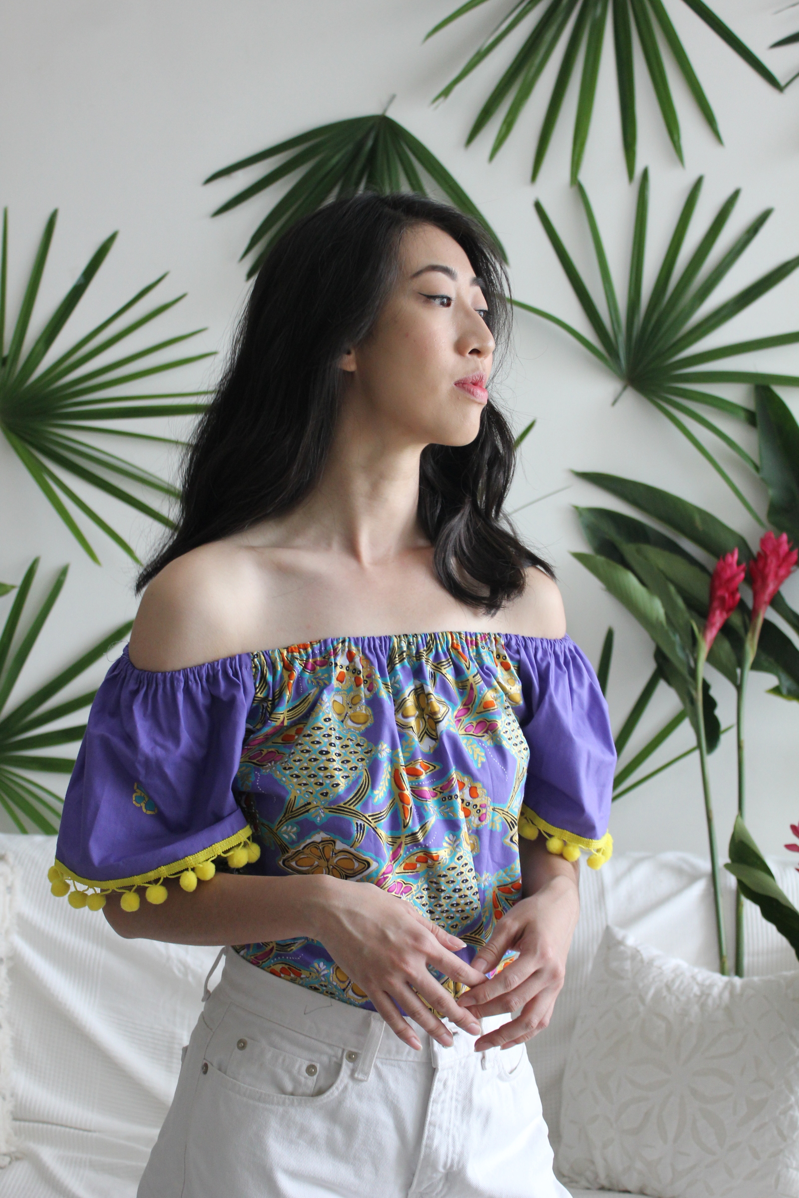 PomPom Batik Top - Fireworks