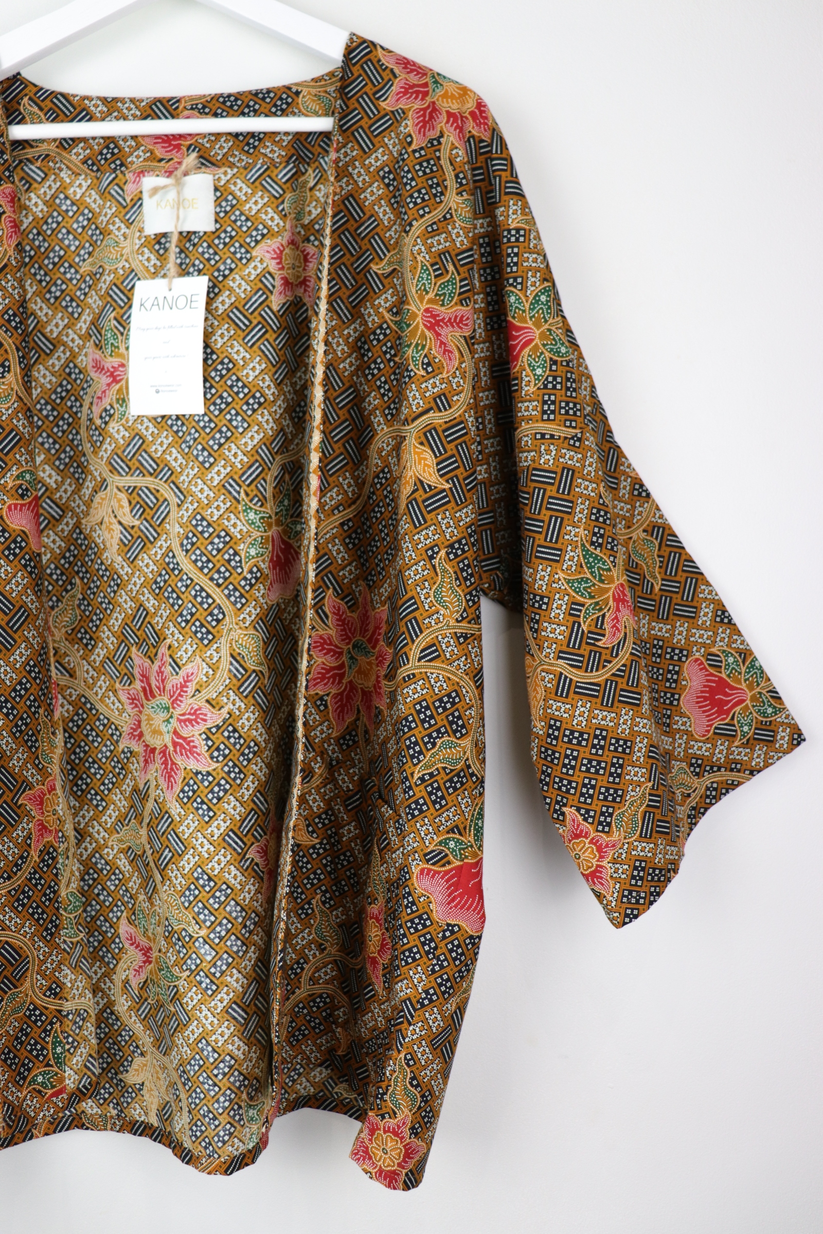 Batik Kimono Basic - Weave Blue