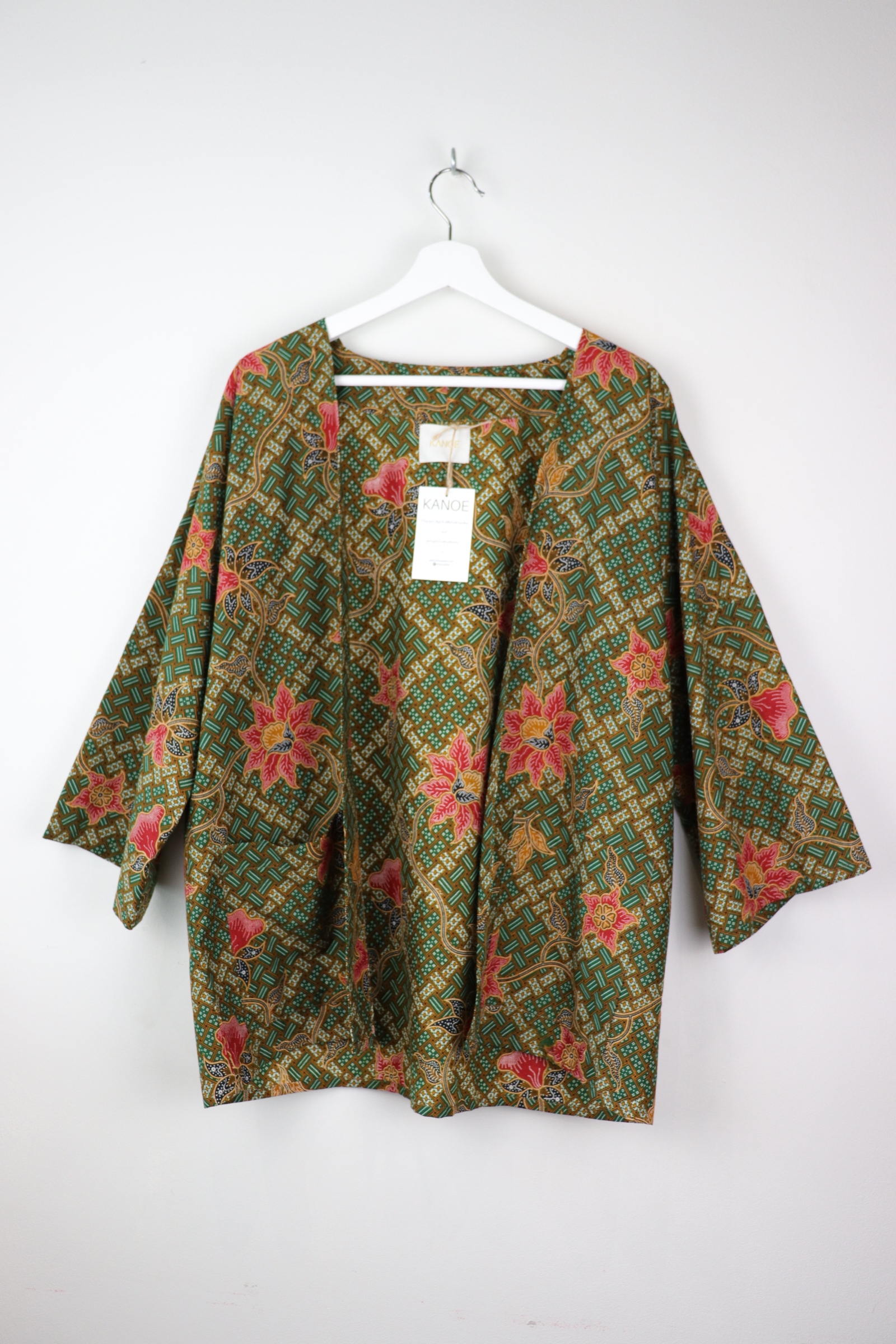 Batik Kimono Basic - Weave Green