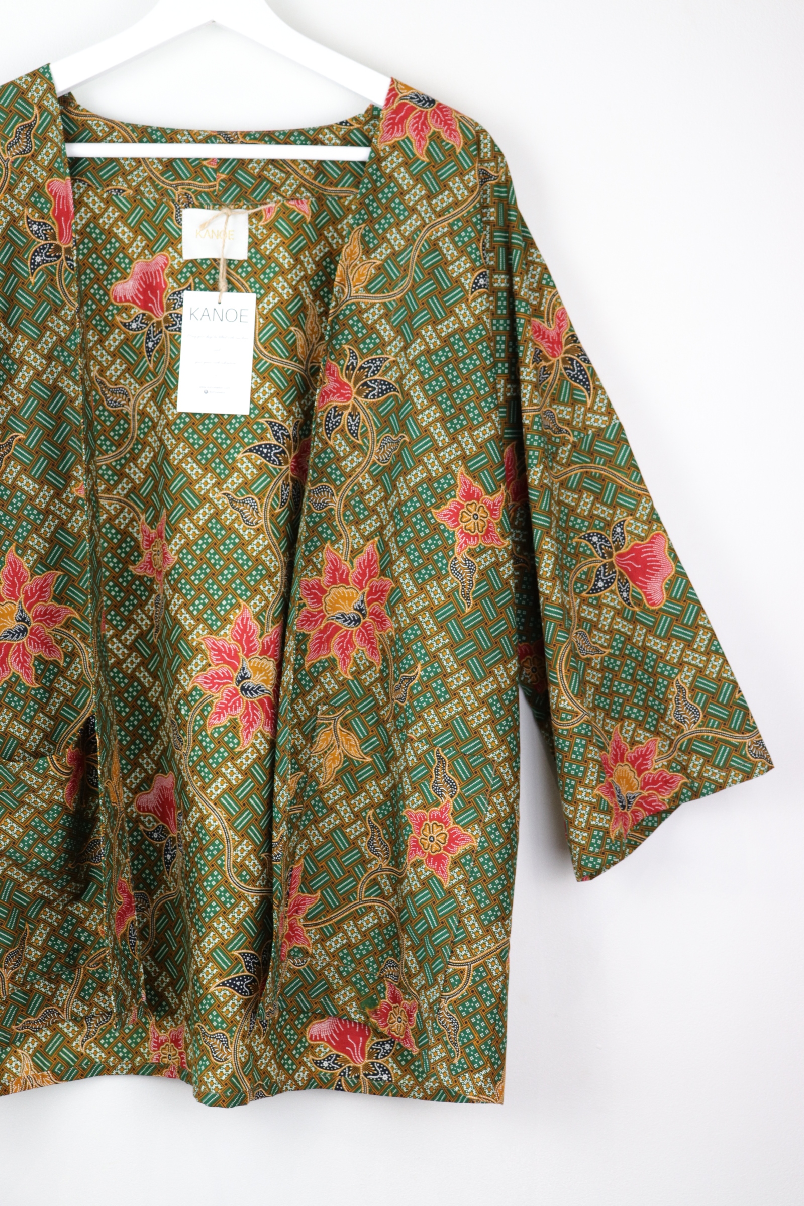 Batik Kimono Basic - Weave Green