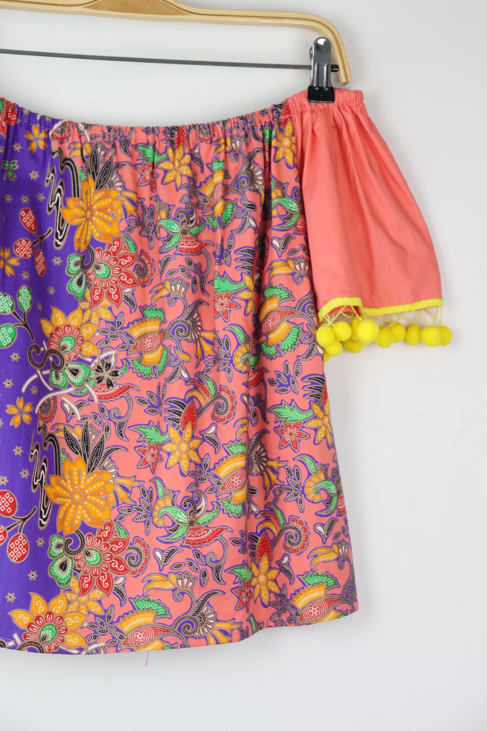 PomPom Batik Top - Peach Thing