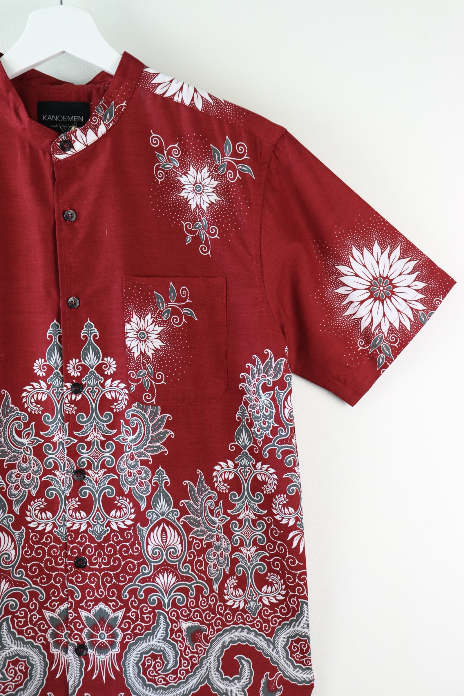 KANOEMEN Stand Collar Batik Shirt - Jamers (S)