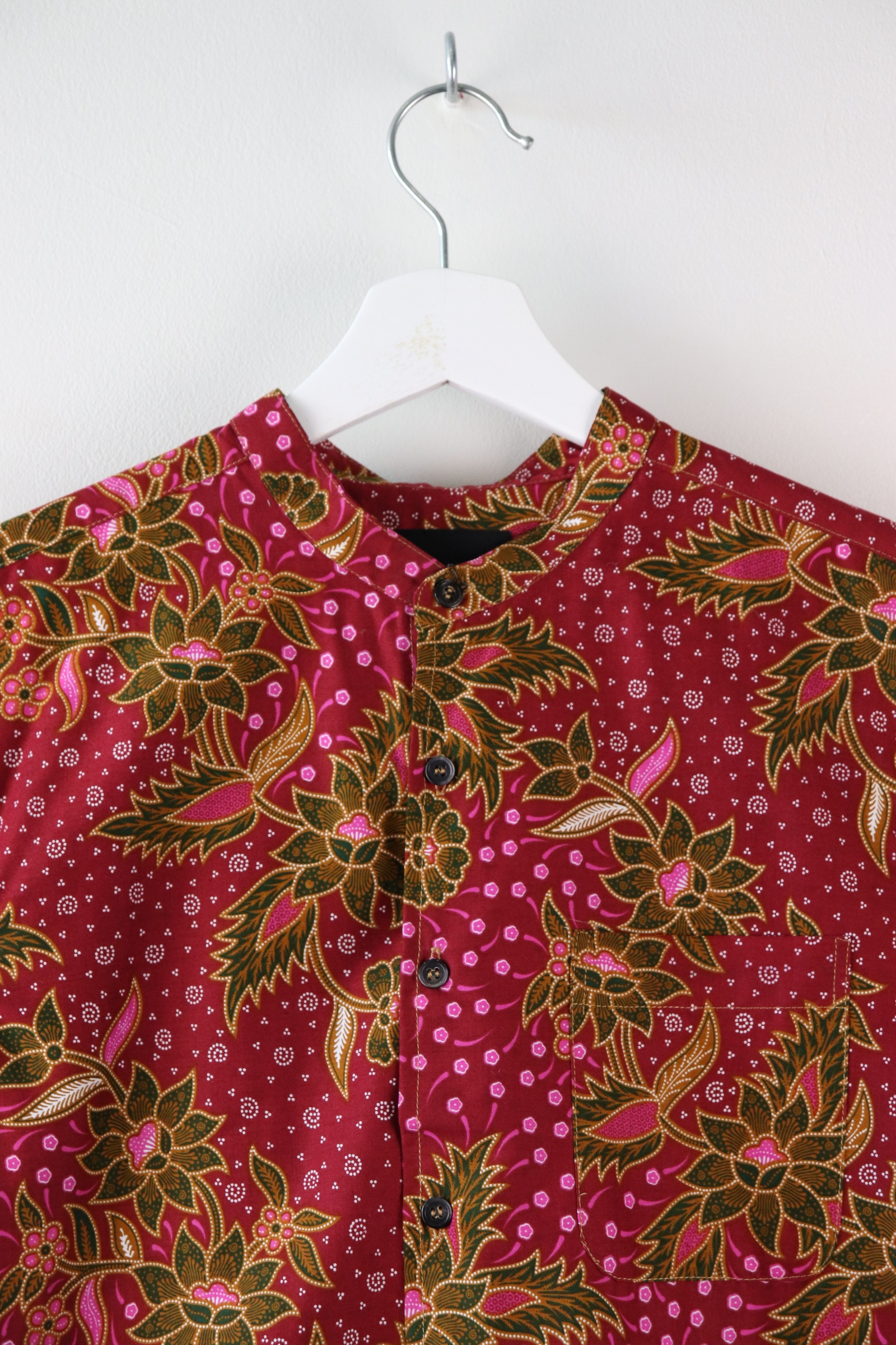KANOEMEN Stand Collar Batik Shirt - Shawn (S)