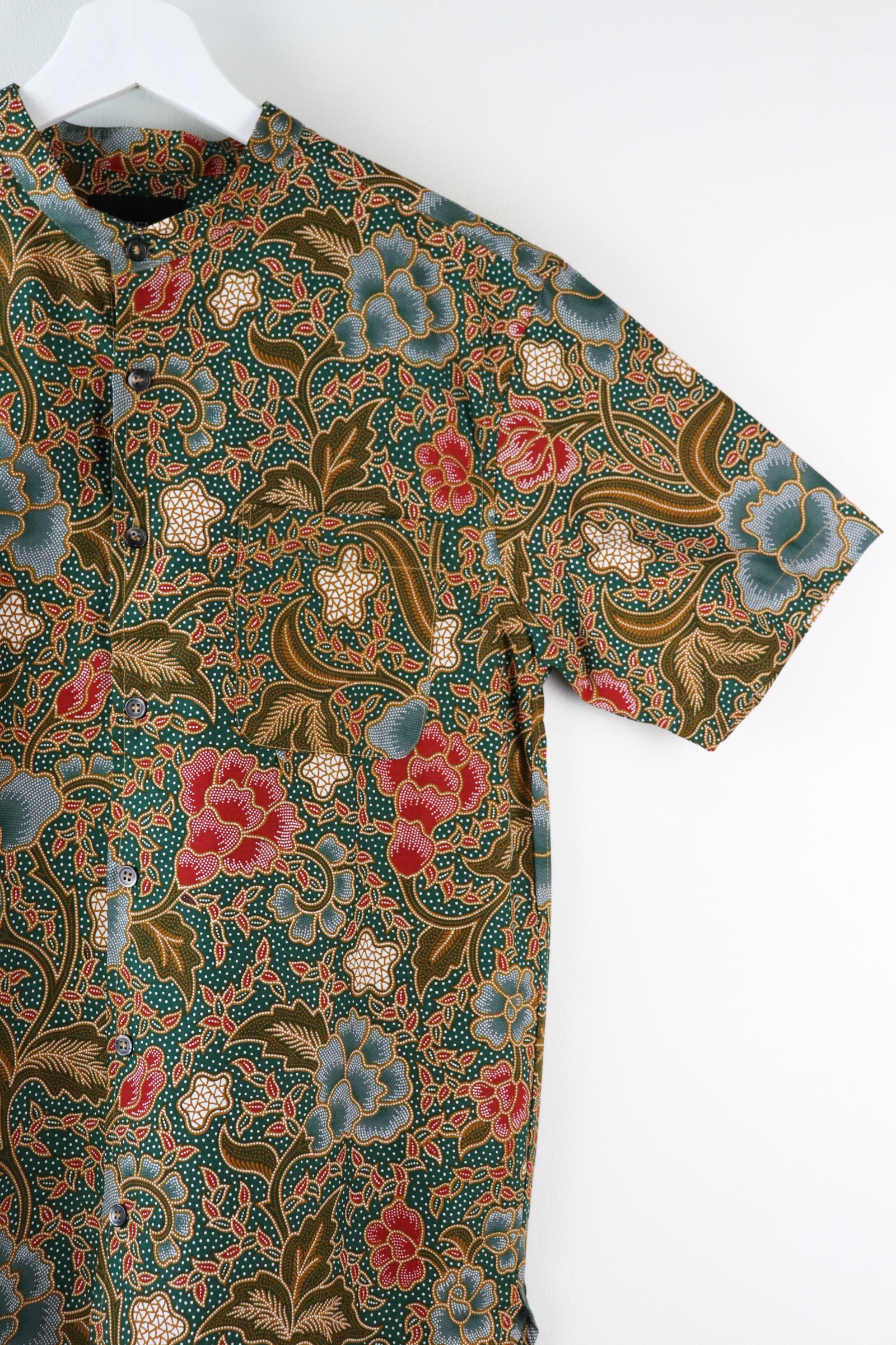 KANOEMEN Stand Collar Batik Shirt - Gary (S)