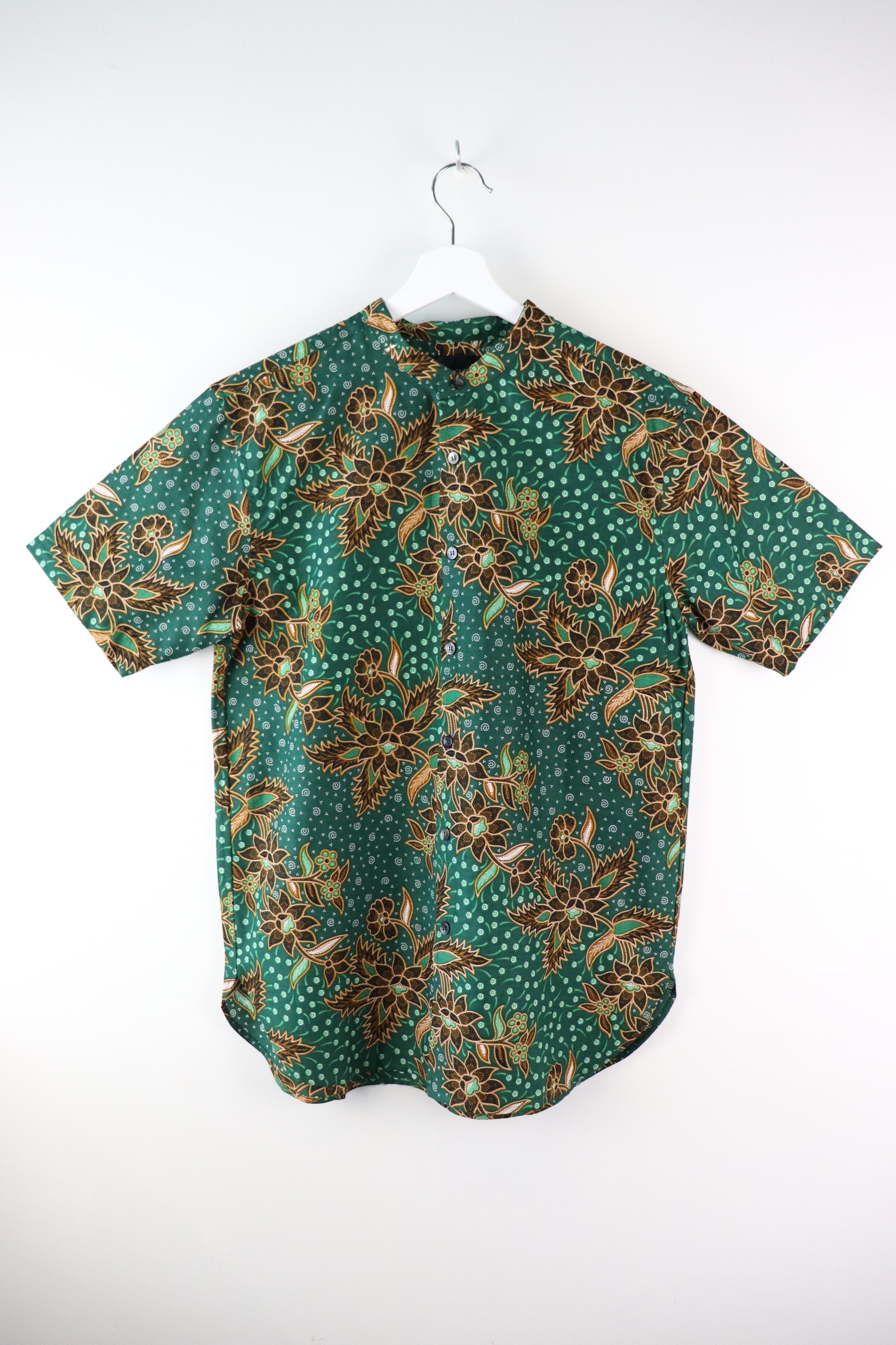 KANOEMEN Stand Collar Batik Shirt - Planta (S)