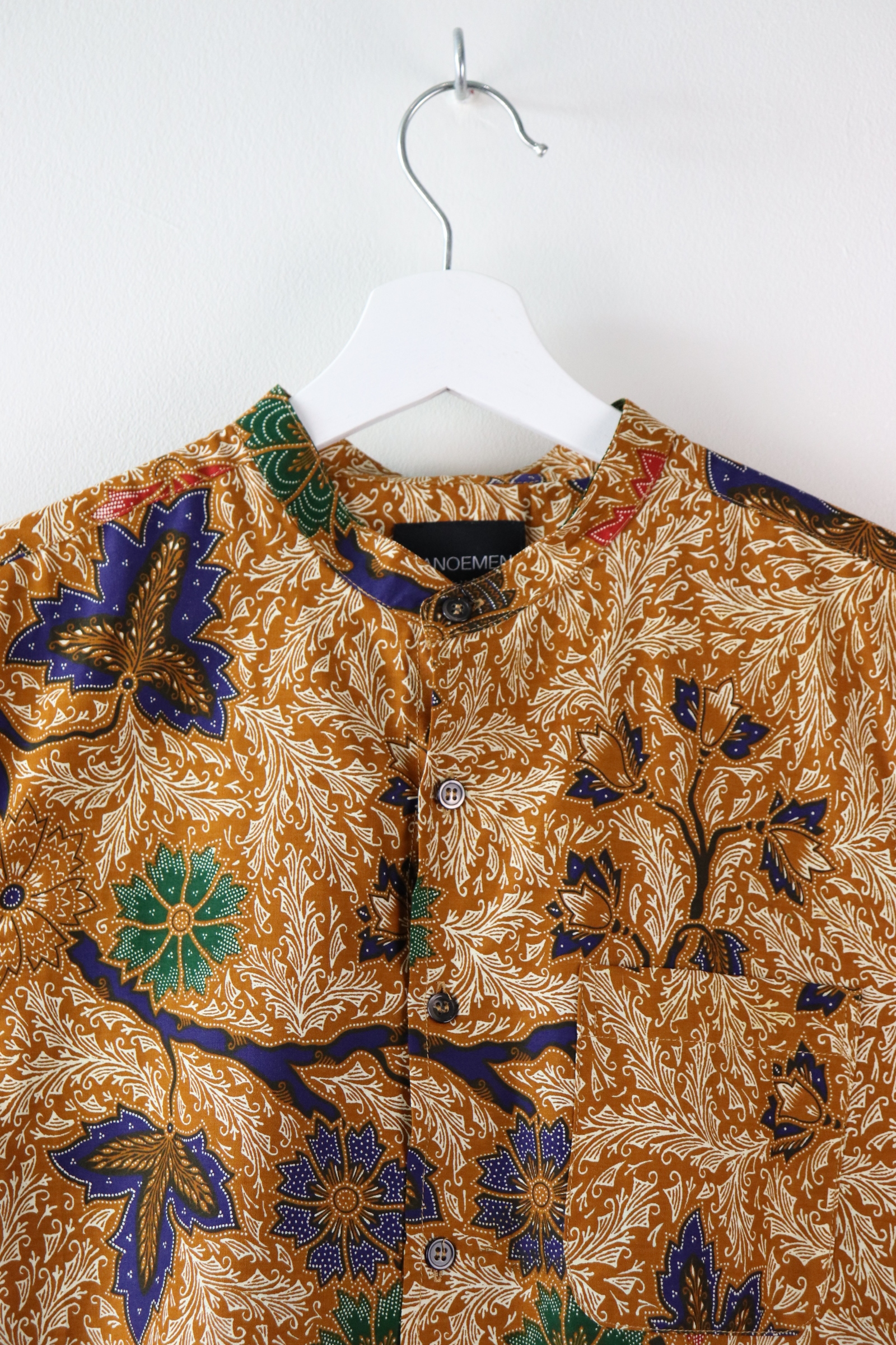 KANOEMEN Stand Collar Batik Shirt - Sandman (S)