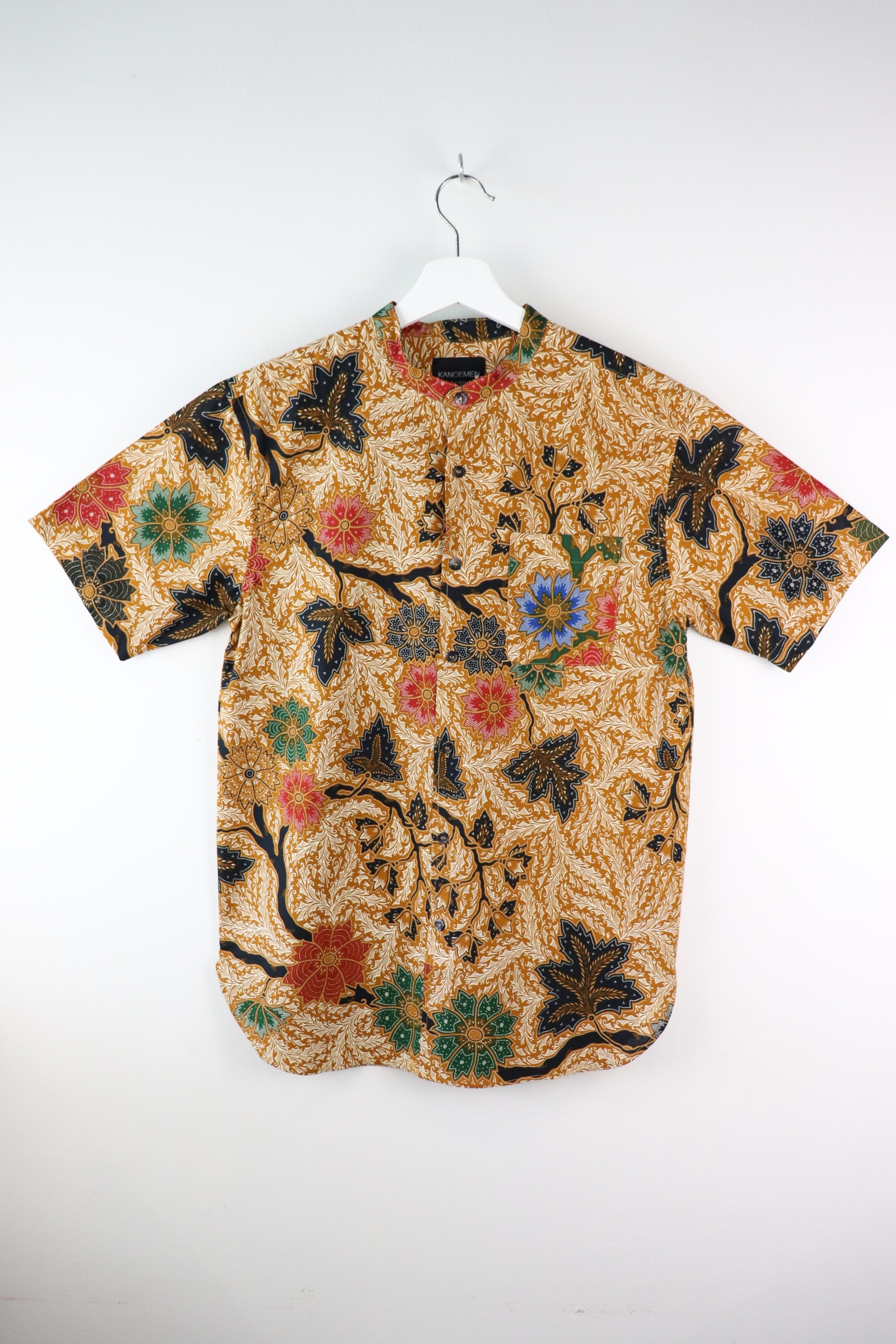 KANOEMEN Stand Collar Batik Shirt - Augustman (Black) (M)
