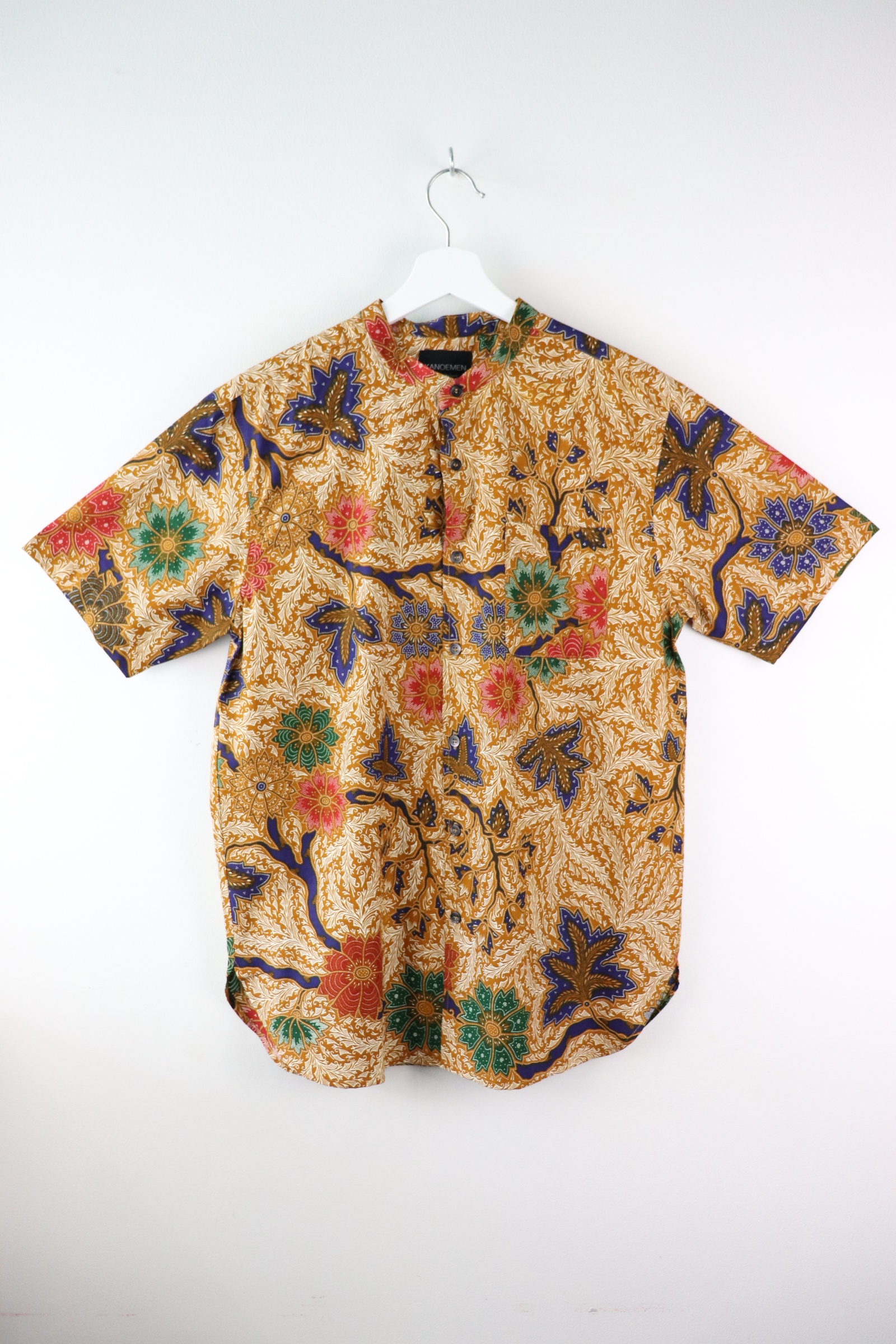 KANOEMEN Stand Collar Batik Shirt - Augustman (Blue) (M)