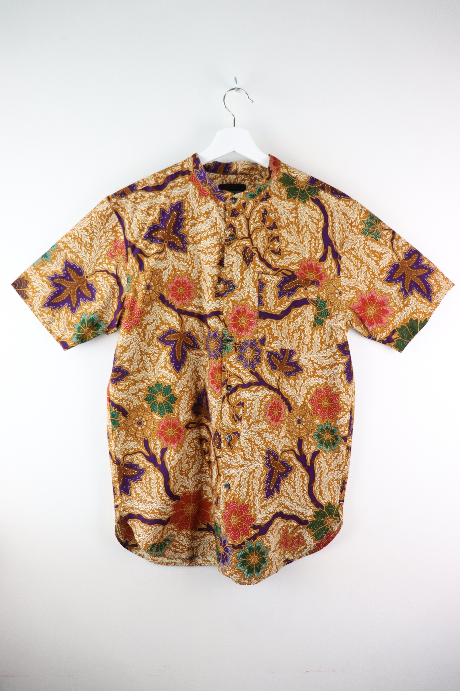 KANOEMEN Stand Collar Batik Shirt - Augustman (Purple) (M)
