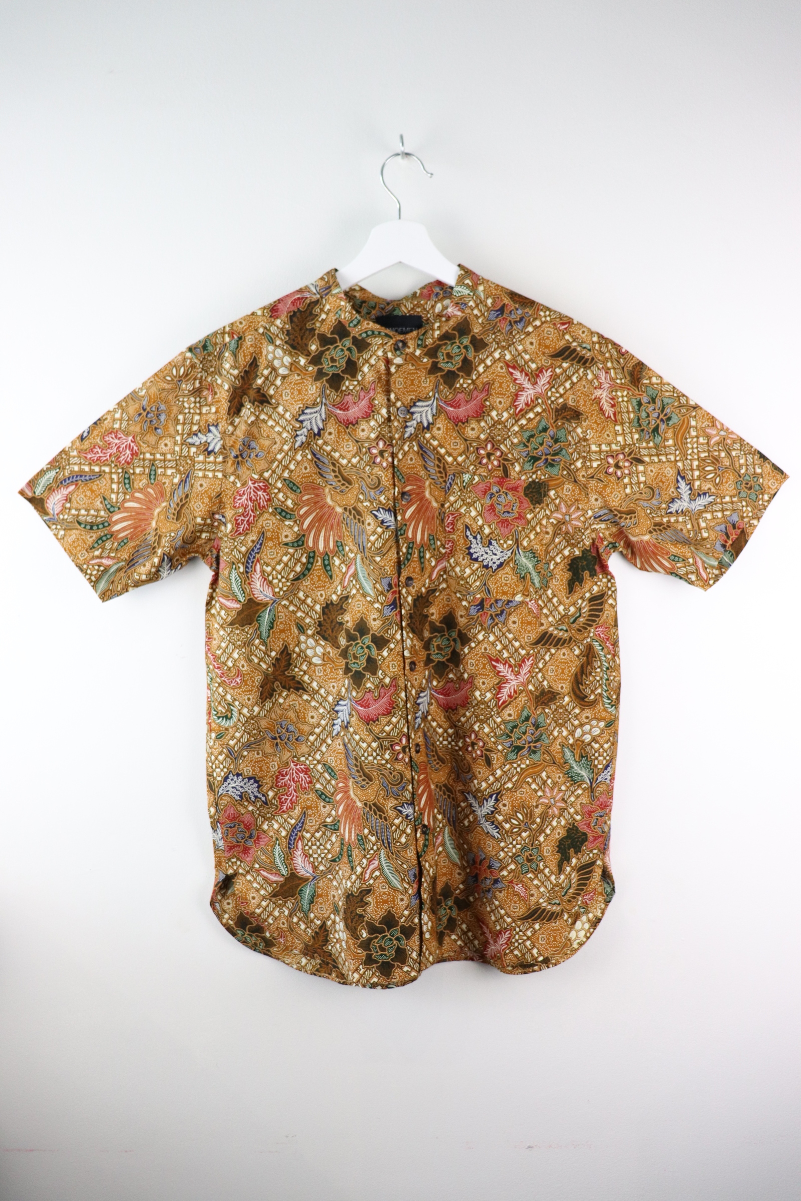 KANOEMEN Stand Collar Batik Shirt - Summerine (Blue) (L)
