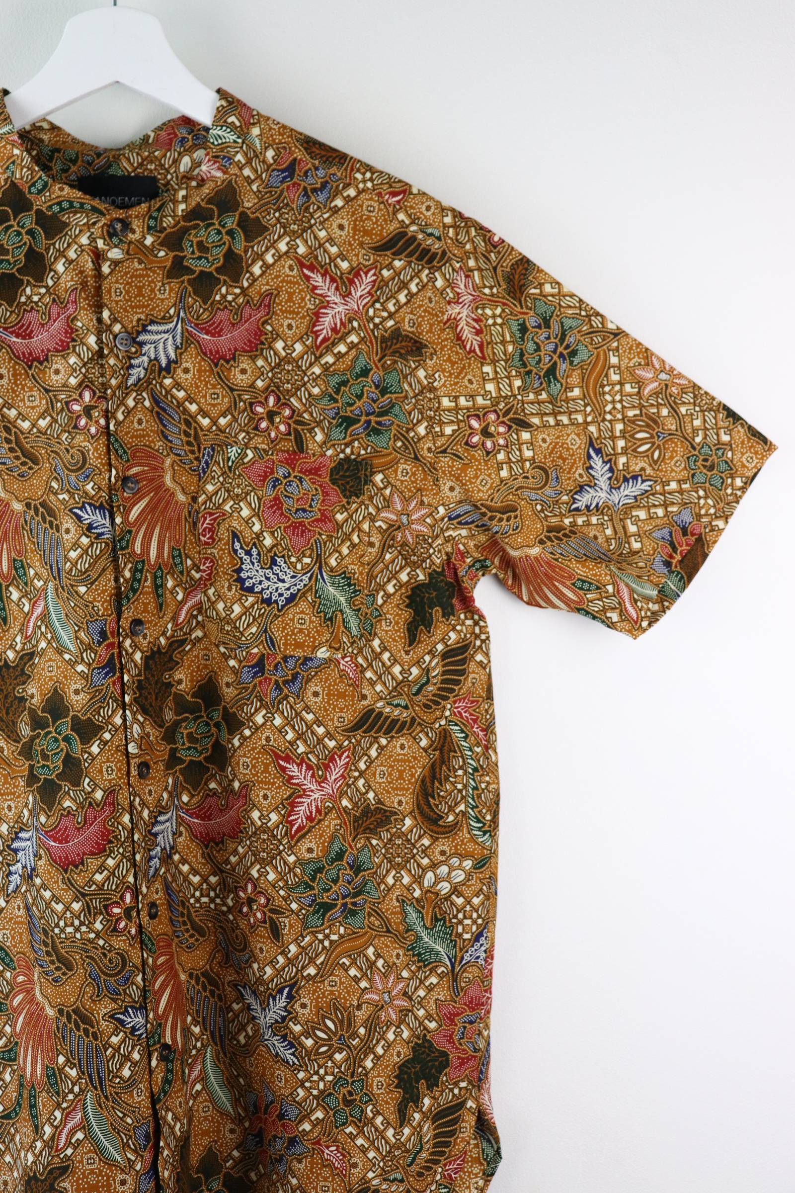 KANOEMEN Stand Collar Batik Shirt - Summerine (Blue) (L)