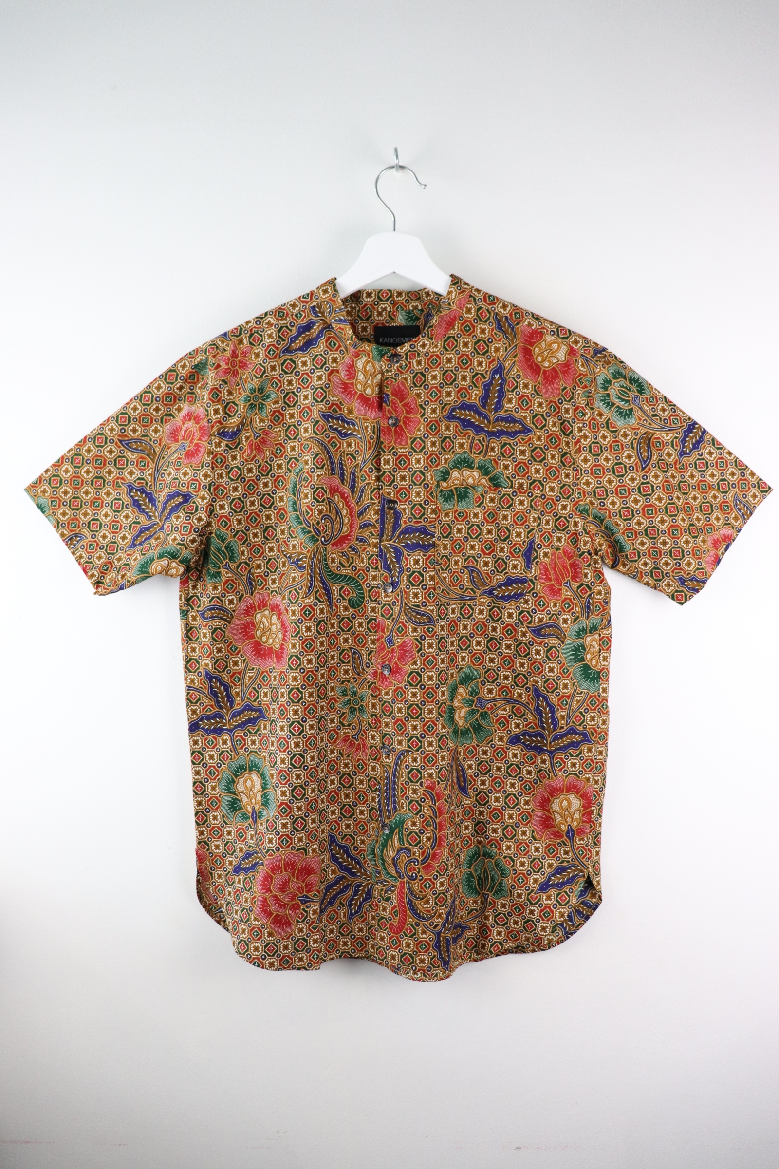 KANOEMEN Stand Collar Batik Shirt - Dawn (Blue) (L)