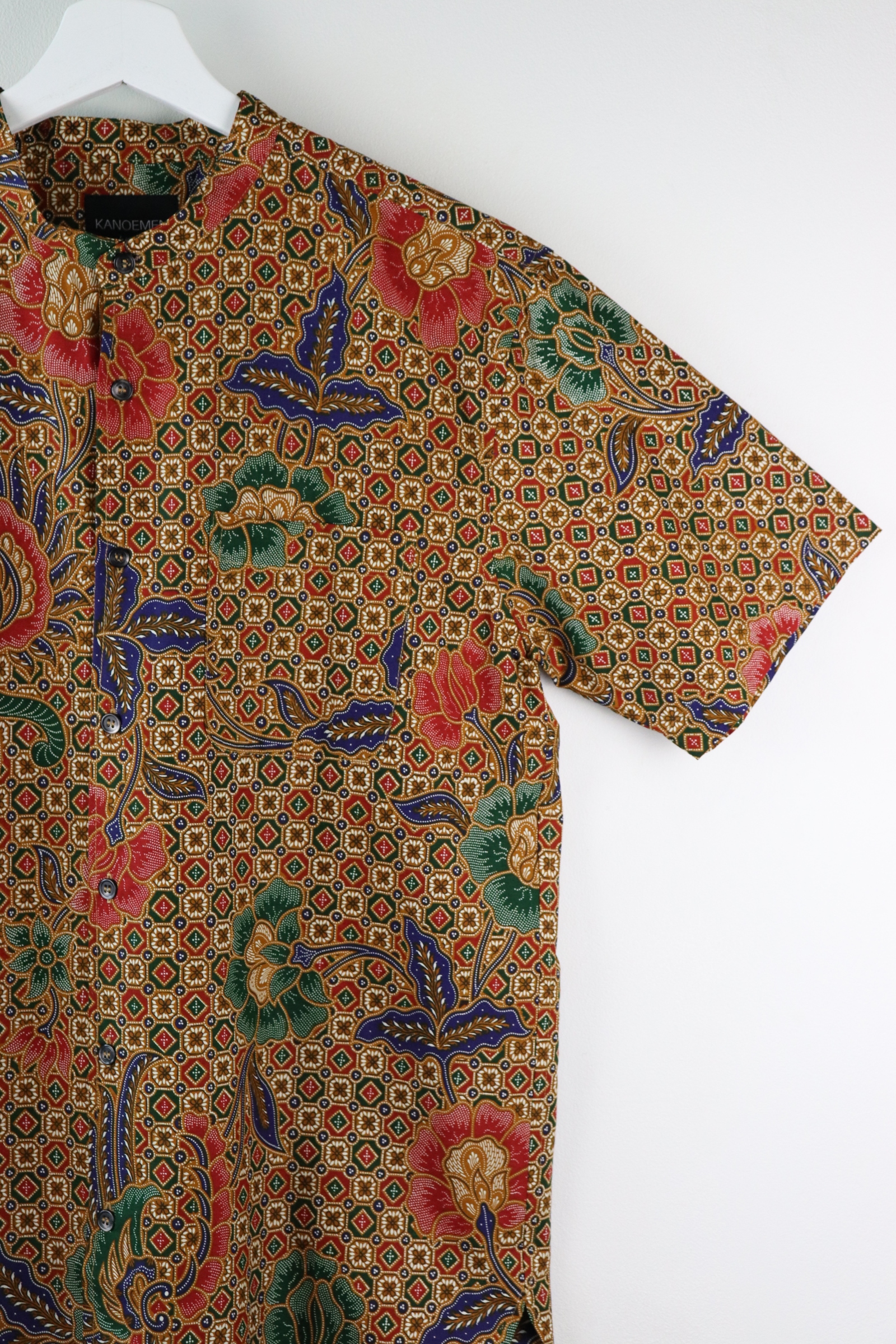 KANOEMEN Stand Collar Batik Shirt - Dawn (Blue) (L)