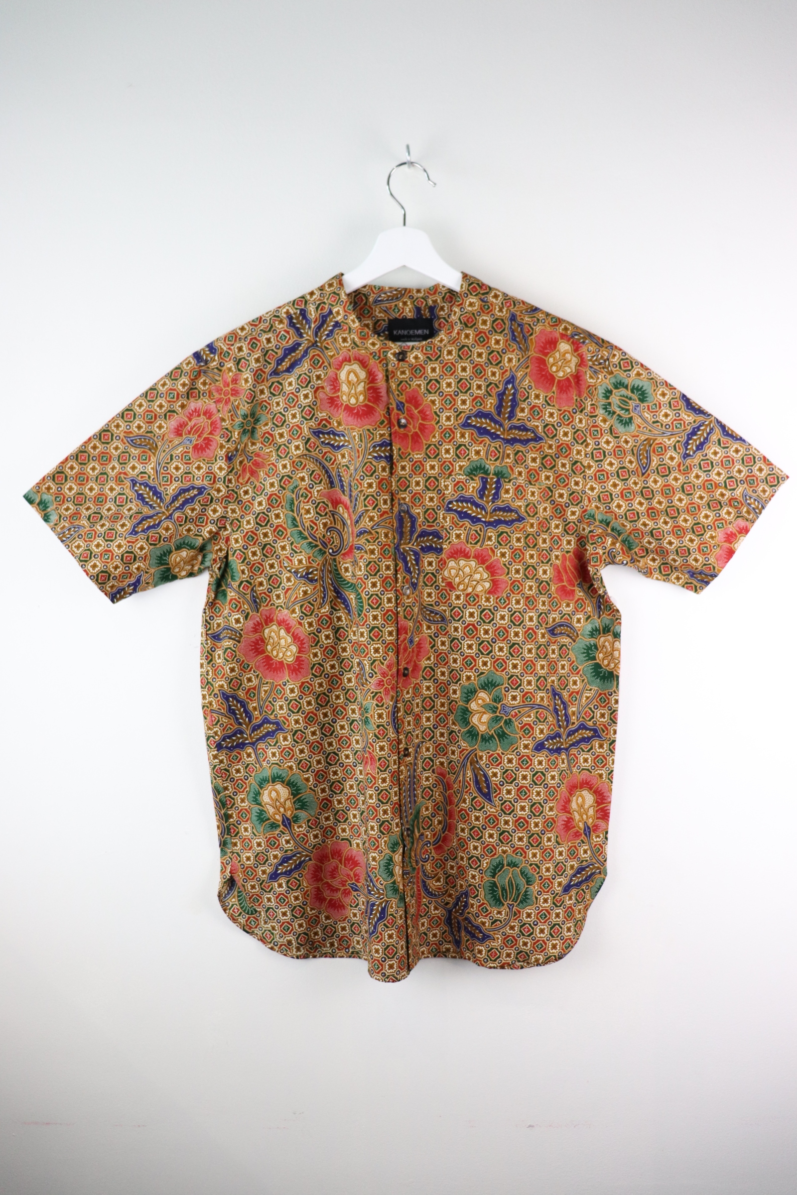 KANOEMEN Stand Collar Batik Shirt - Dawn (Blue) (XL)