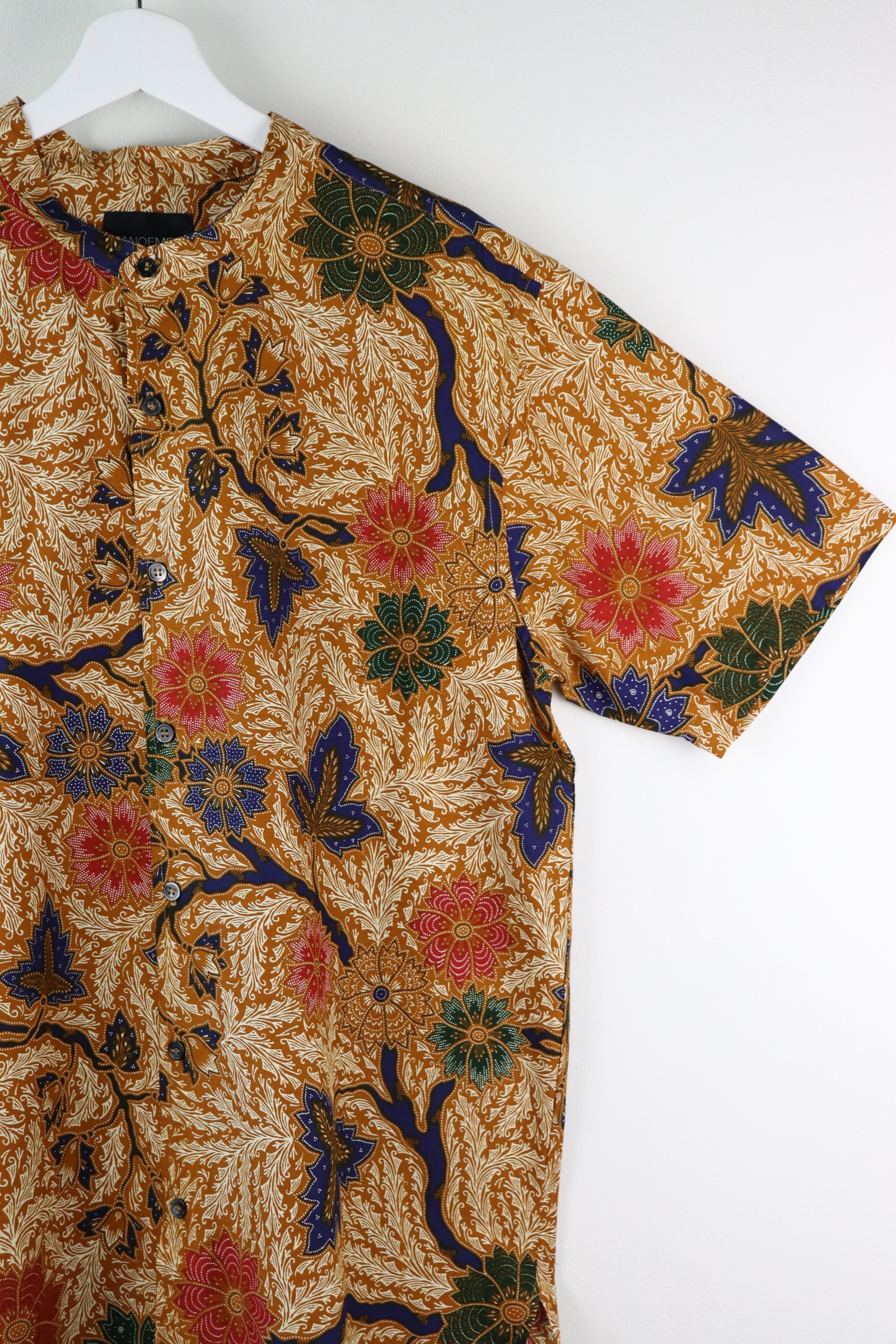 KANOEMEN Stand Collar Batik Shirt - Autumnson (Blue) (XL)