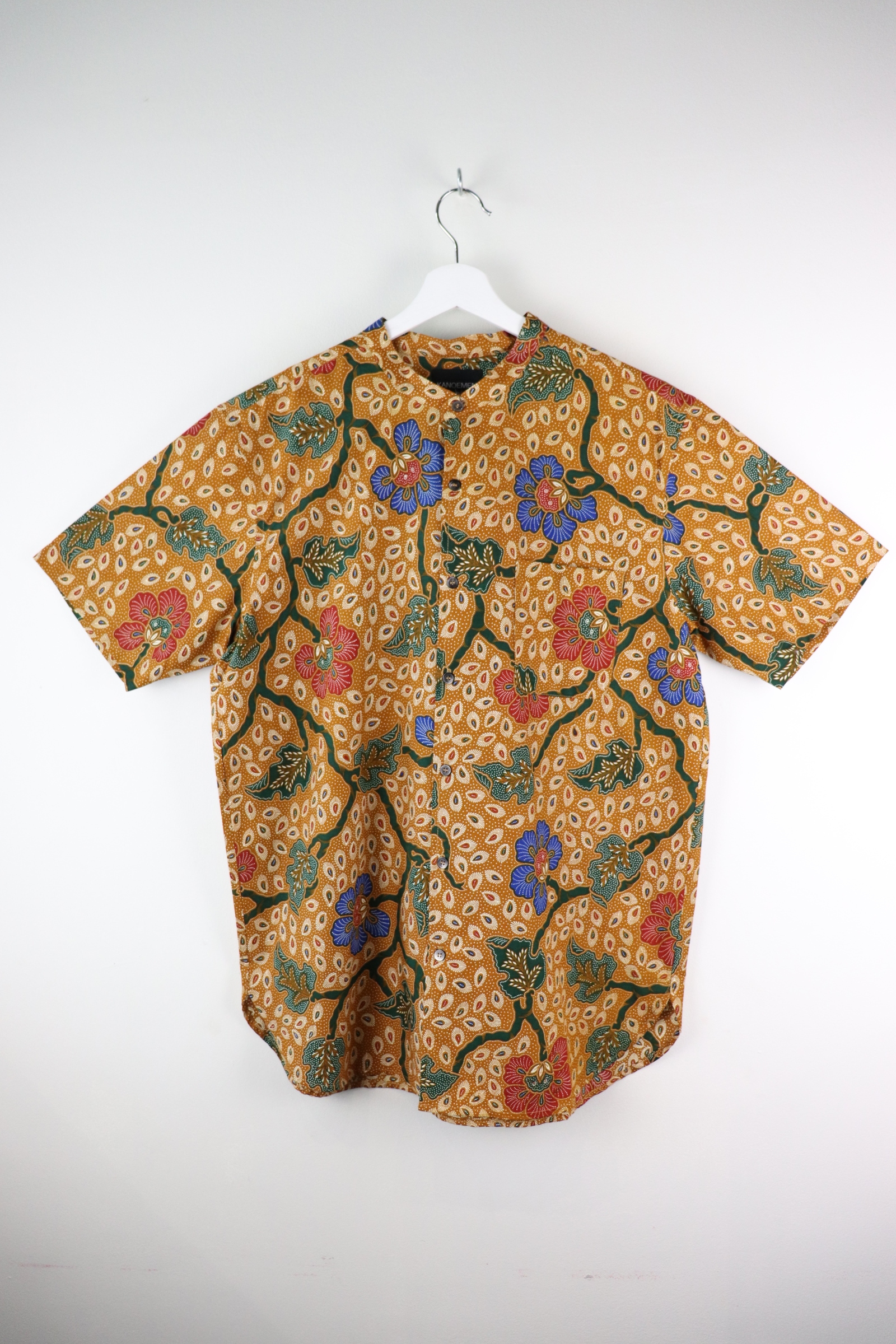 KANOEMEN Stand Collar Batik Shirt - Windson (Green) (XL)