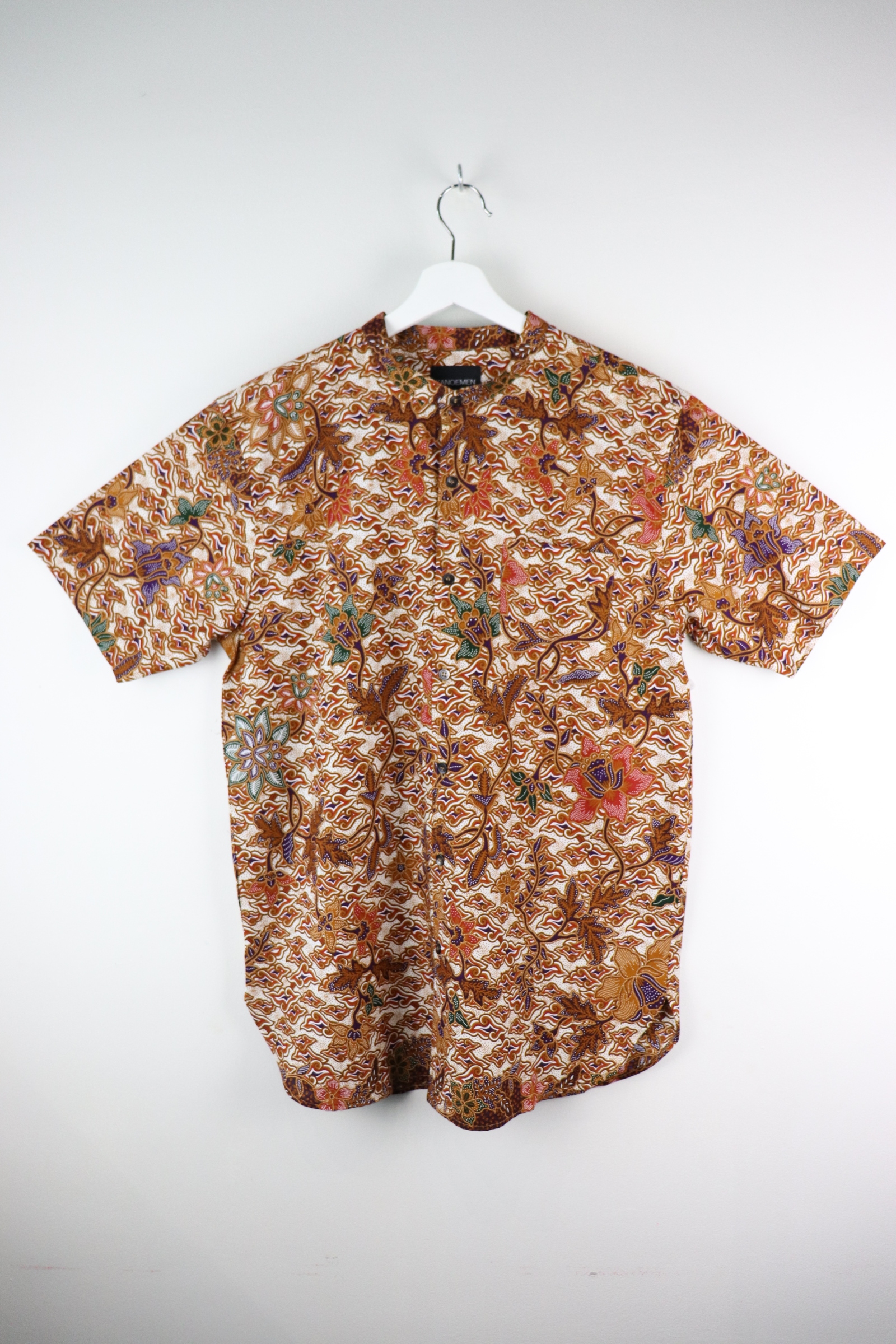 KANOEMEN Stand Collar Batik Shirt - Clouds (Purple) 