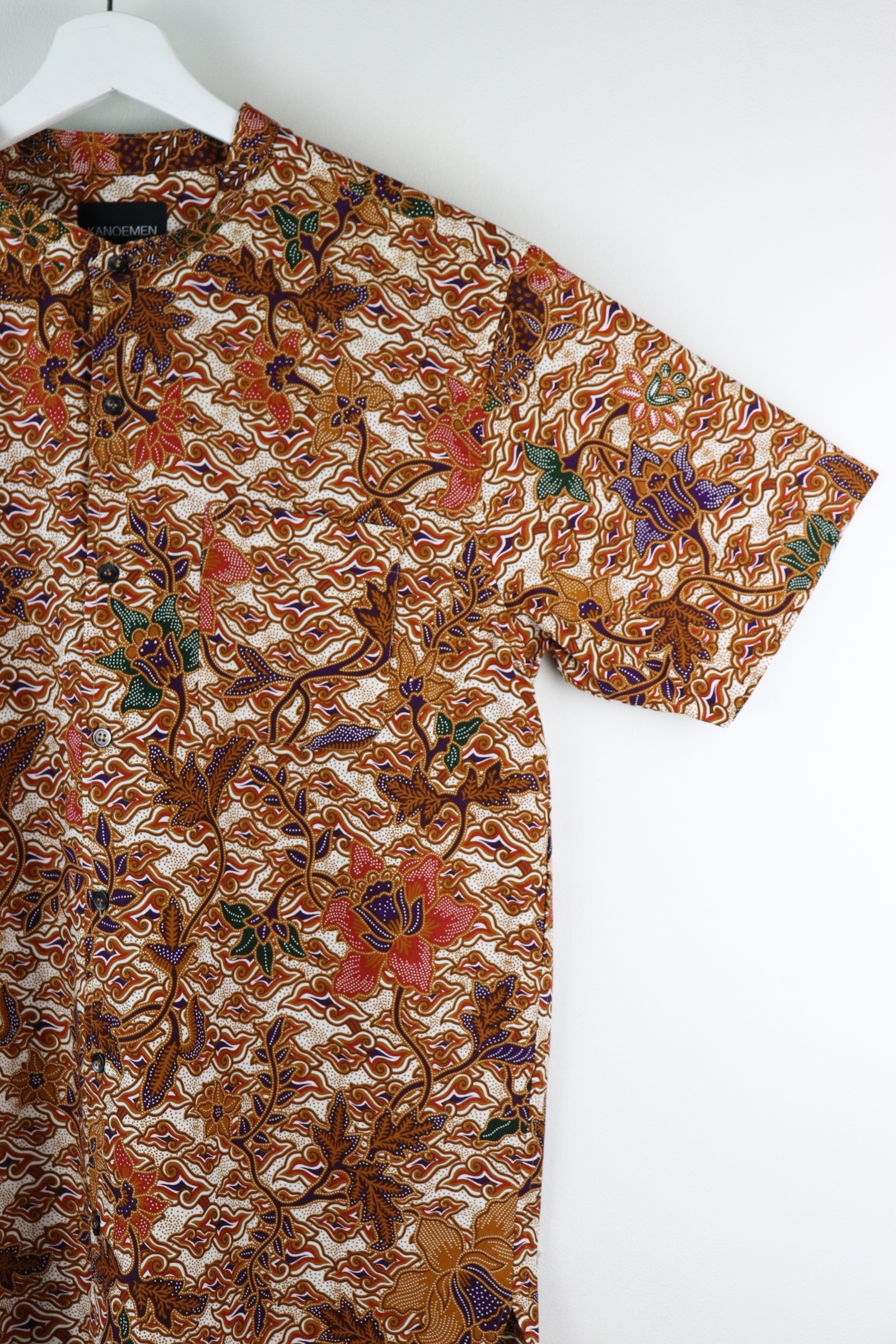 KANOEMEN Stand Collar Batik Shirt - Clouds (Purple) 