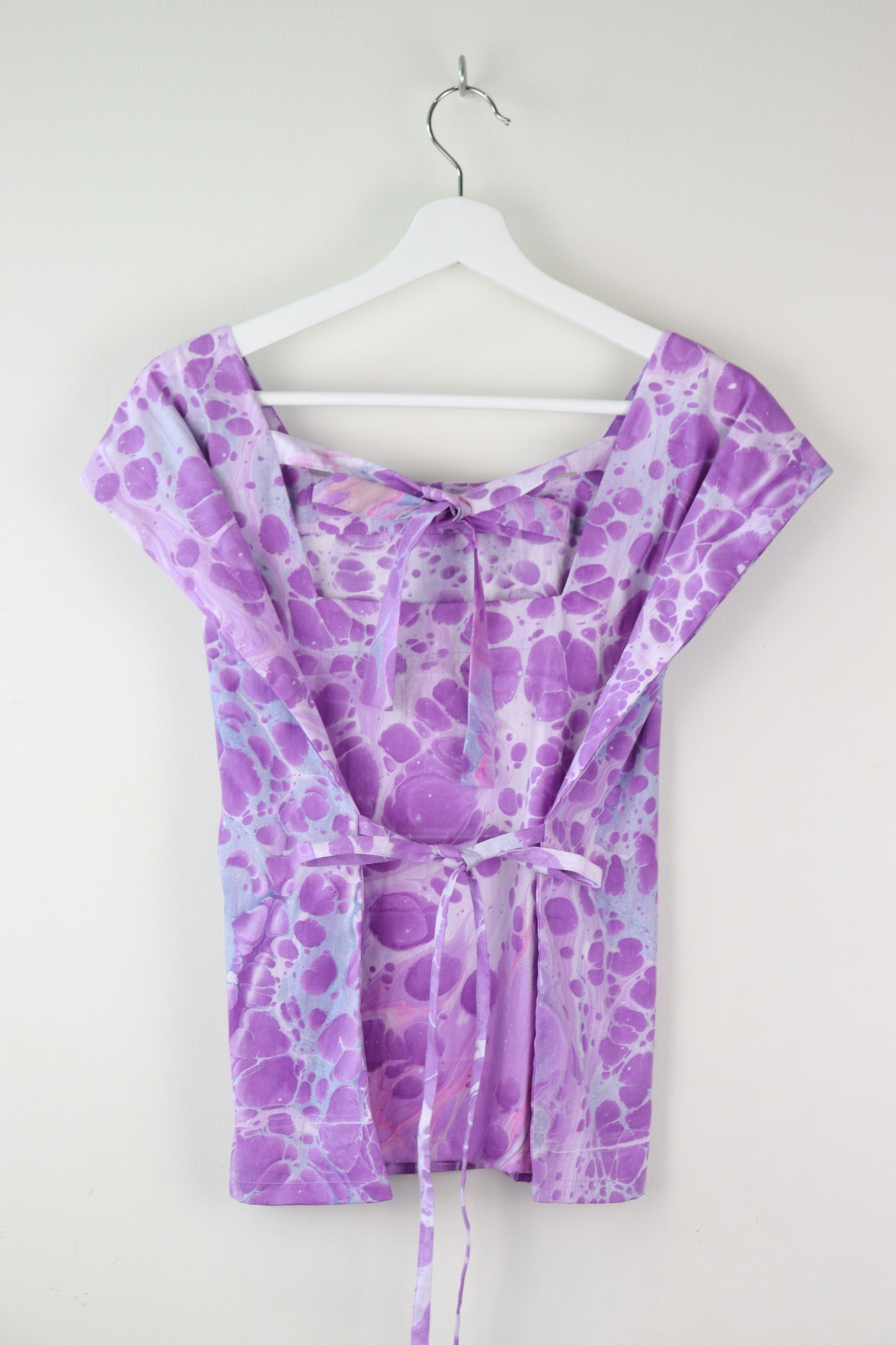 BrunchDate Boxy Batik Top - Blueberry ( Hand Marbled )