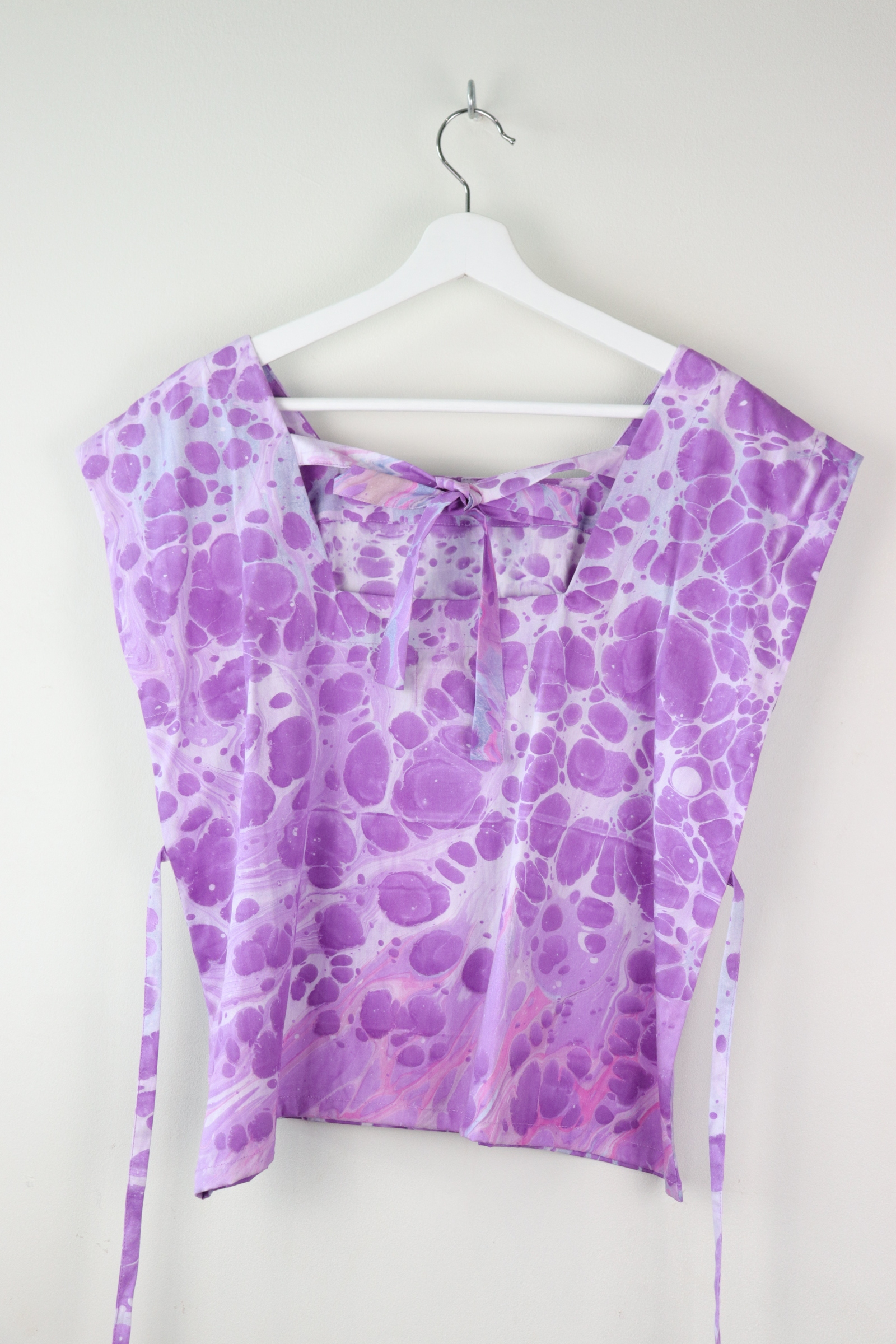 BrunchDate Boxy Batik Top - Blueberry ( Hand Marbled )