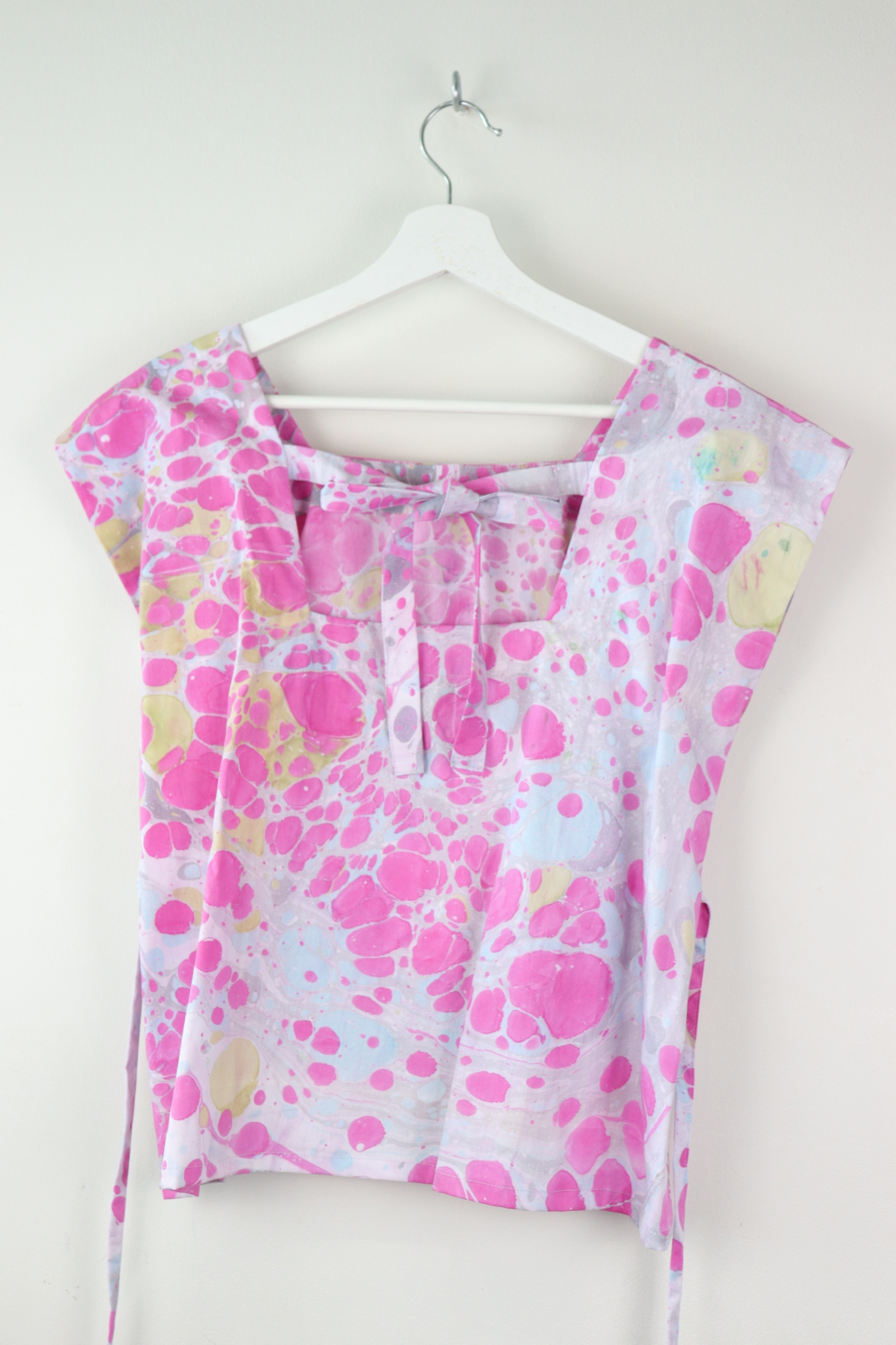 BrunchDate Boxy Batik Top - Bubblegum ( Hand Marbled )