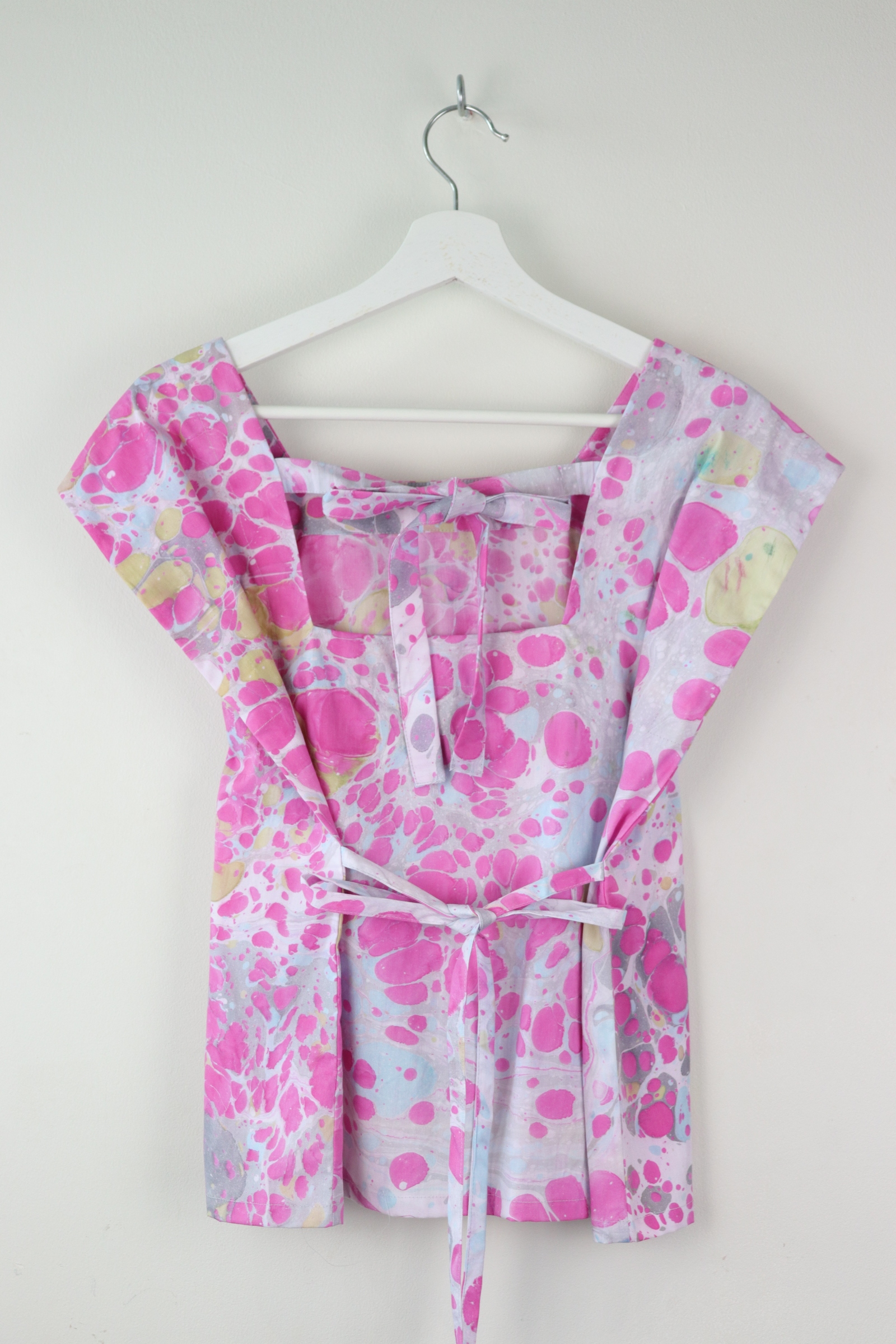 BrunchDate Boxy Batik Top - Bubblegum ( Hand Marbled )