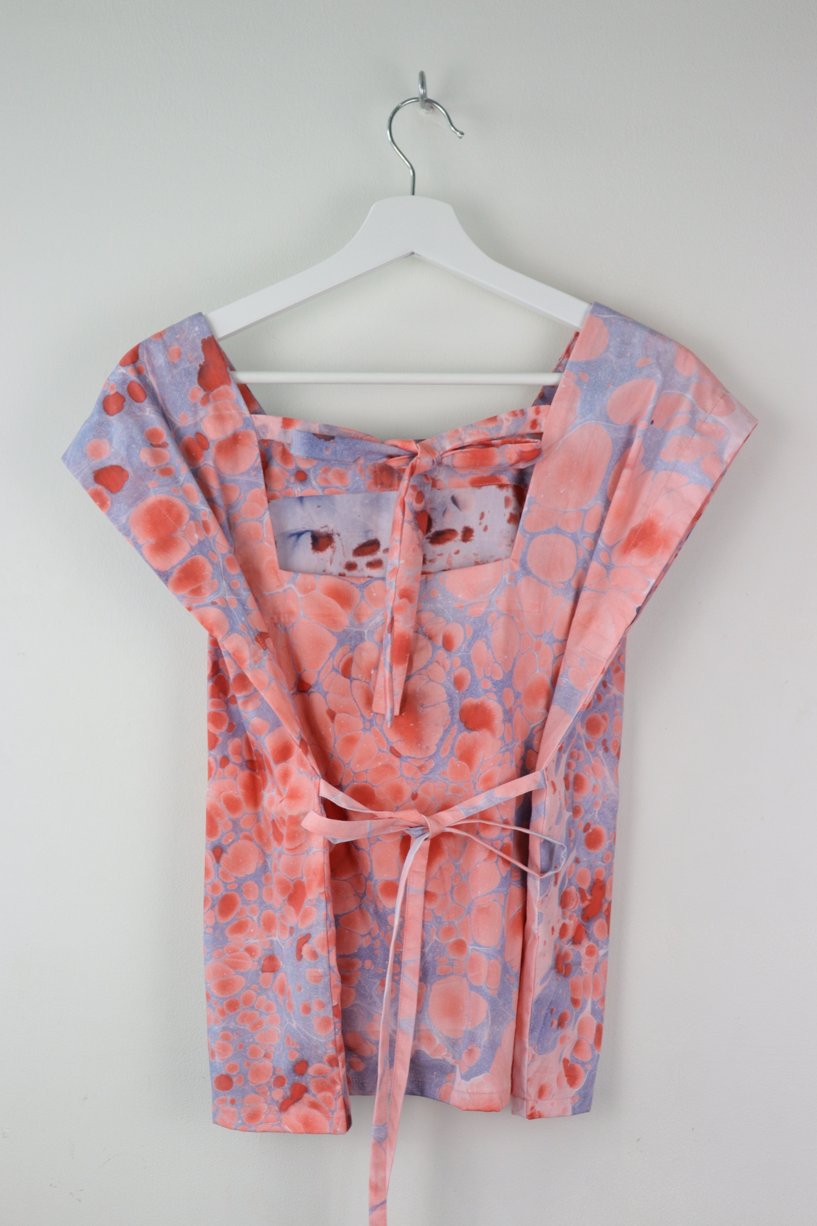 BrunchDate Boxy Batik Top - OrangeFrizz ( Hand Marbled )