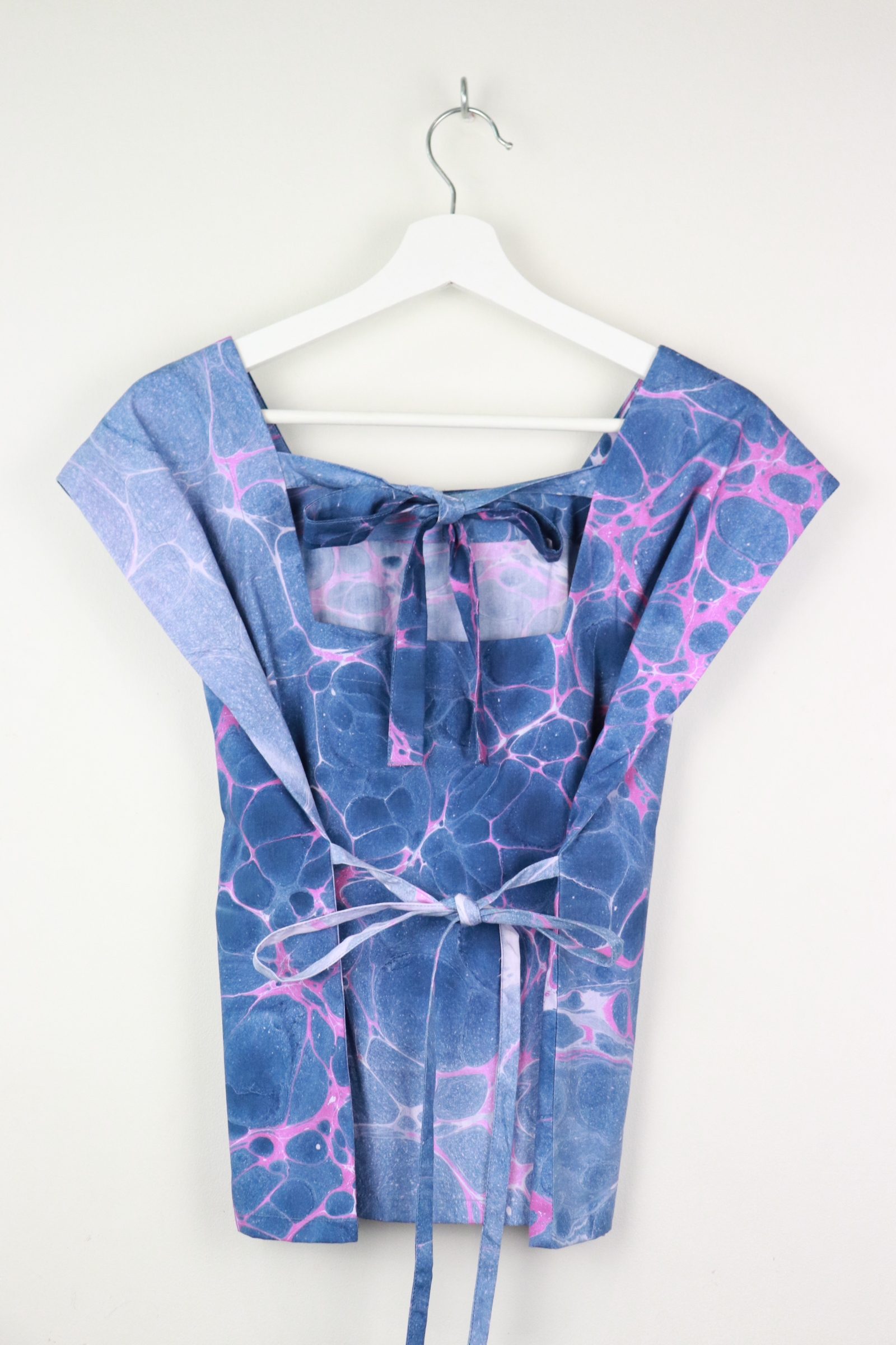 BrunchDate Boxy Batik Top - Blue Coral ( Hand Marbled )