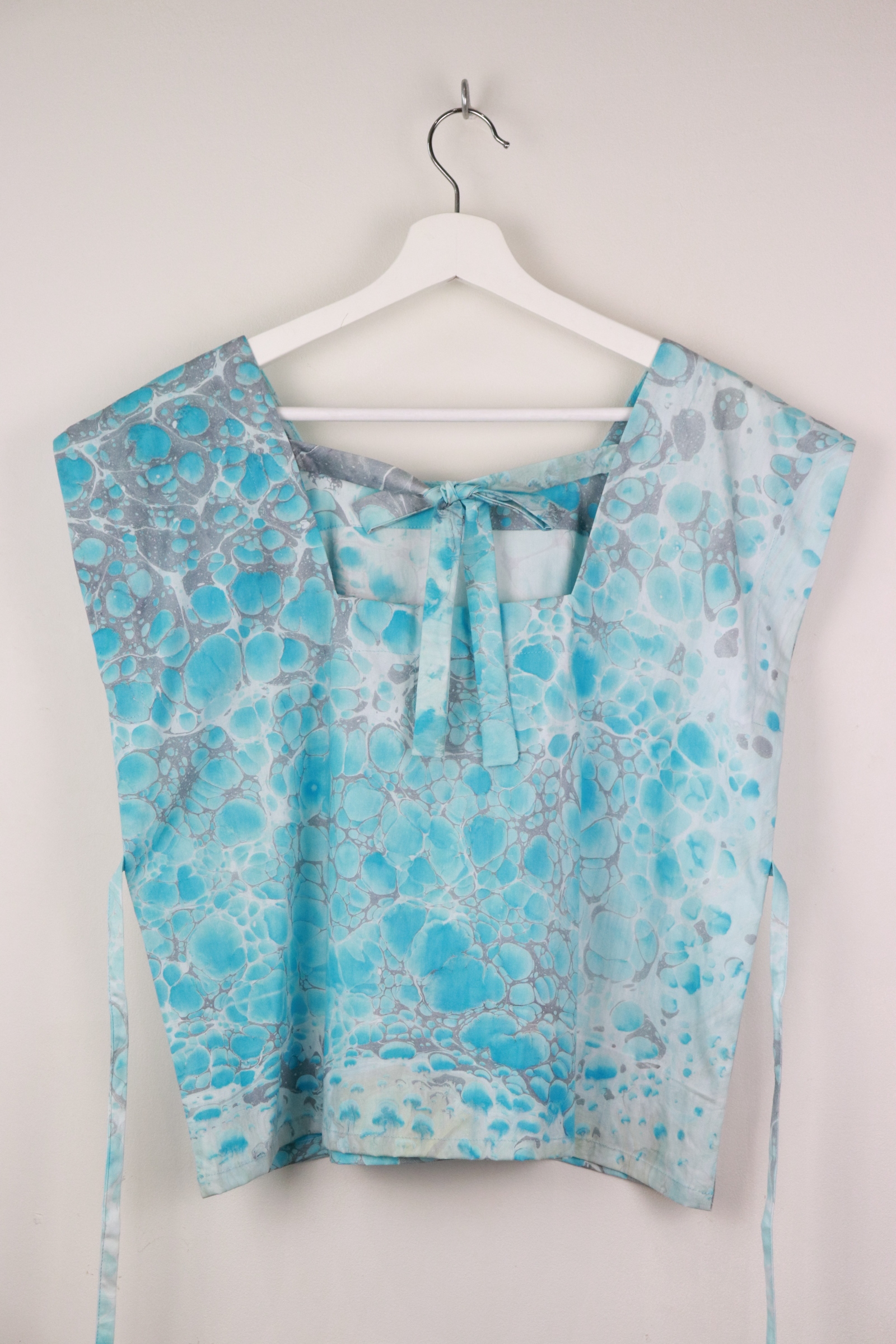 BrunchDate Boxy Batik Top - Blue Hawaii ( Hand Marbled )