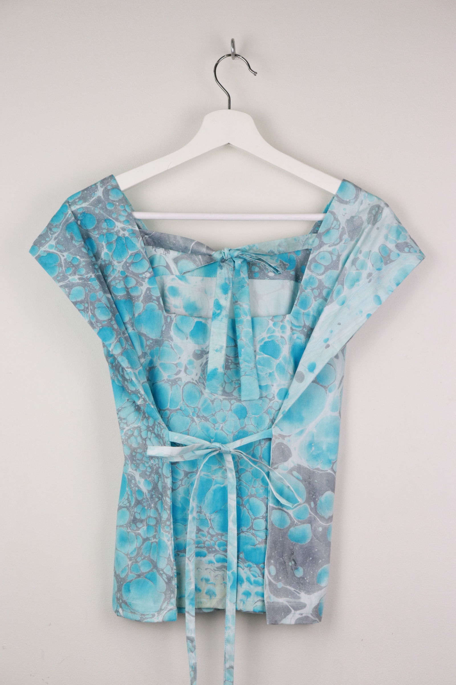 BrunchDate Boxy Batik Top - Blue Hawaii ( Hand Marbled )