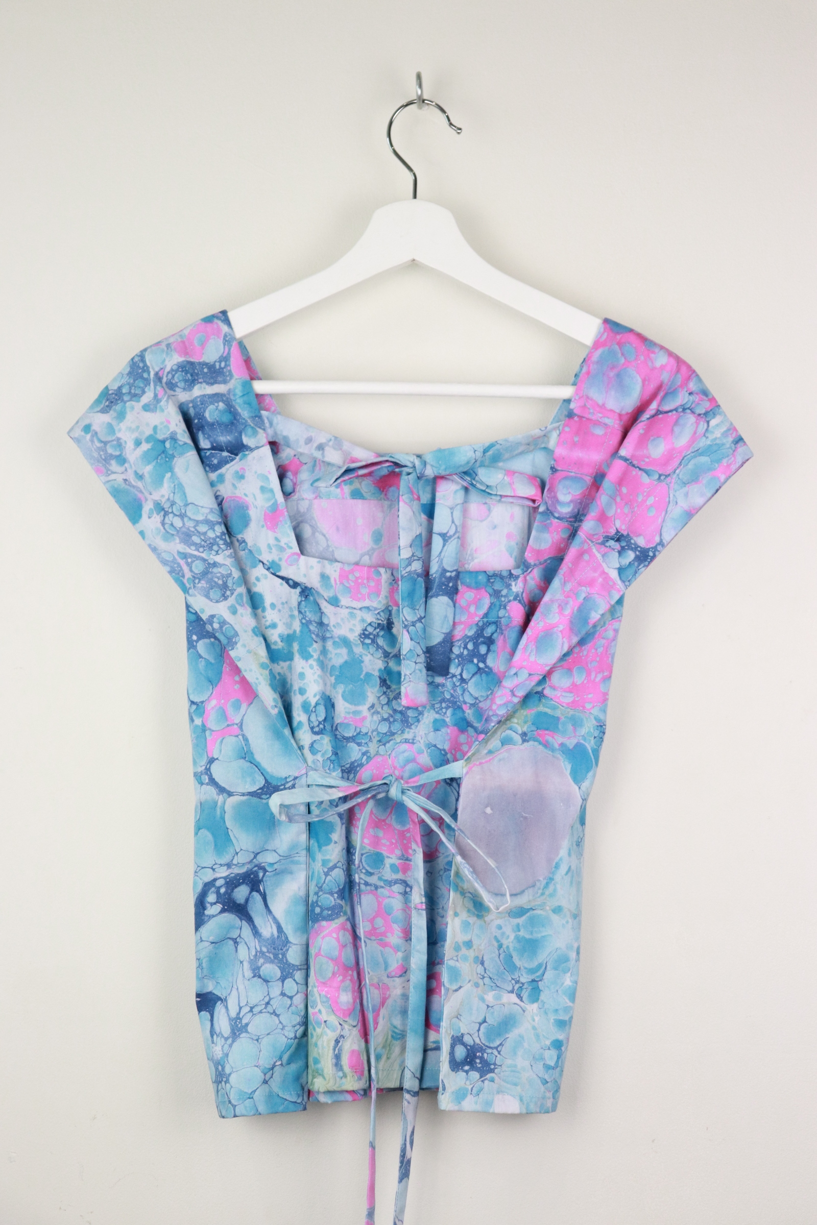 BrunchDate Boxy Batik Top - Jellyfish ( Hand Marbled )