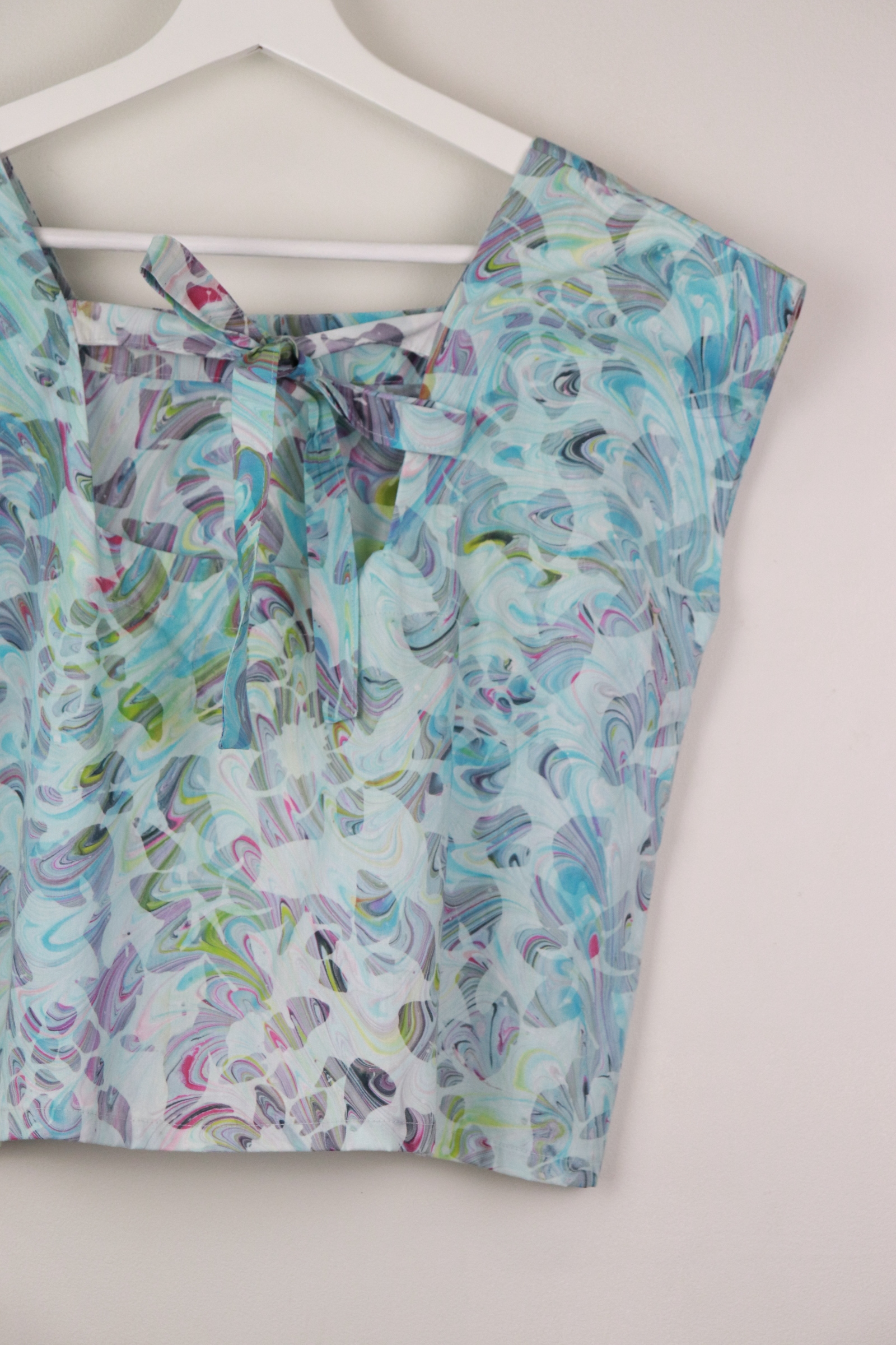 GroceryDate Batik Top - Periwinkle ( Handmade Batik Terap )