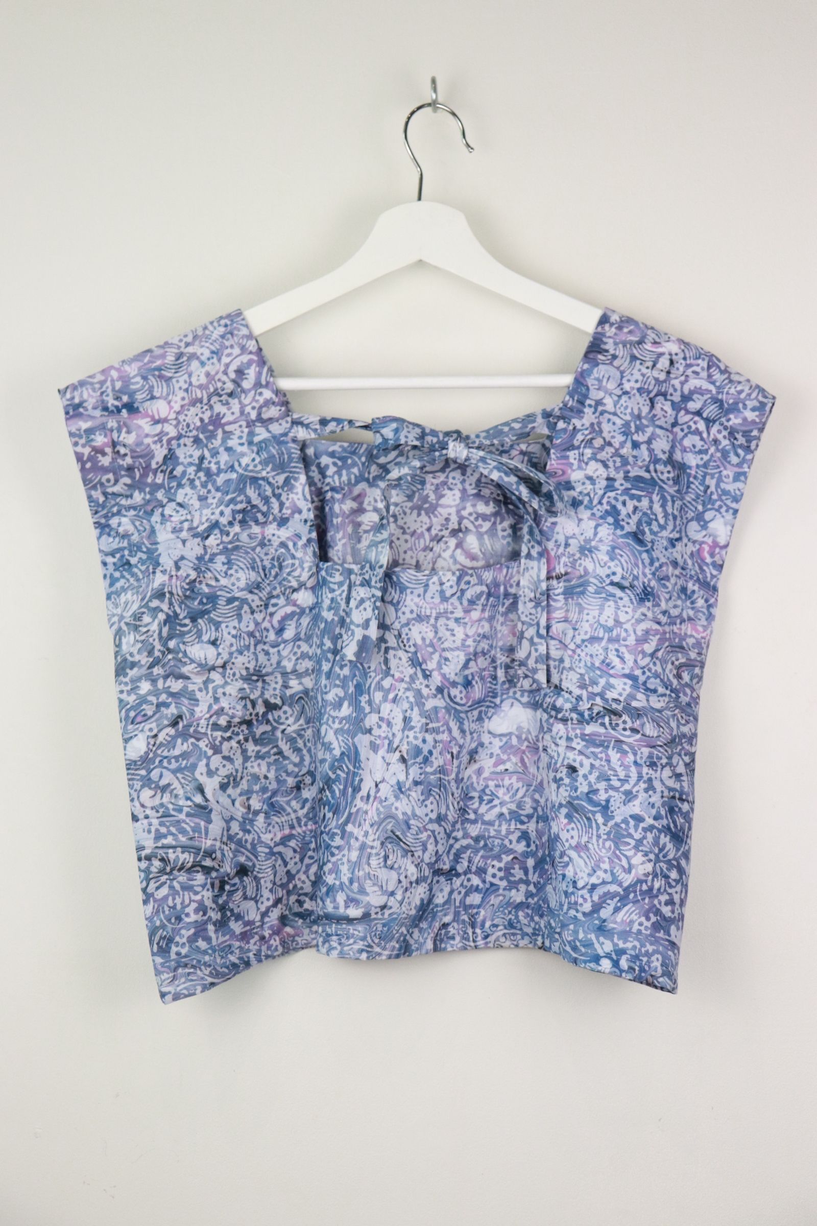 GroceryDate Batik Top - Butterfly Pea ( Handmade Batik Terap )
